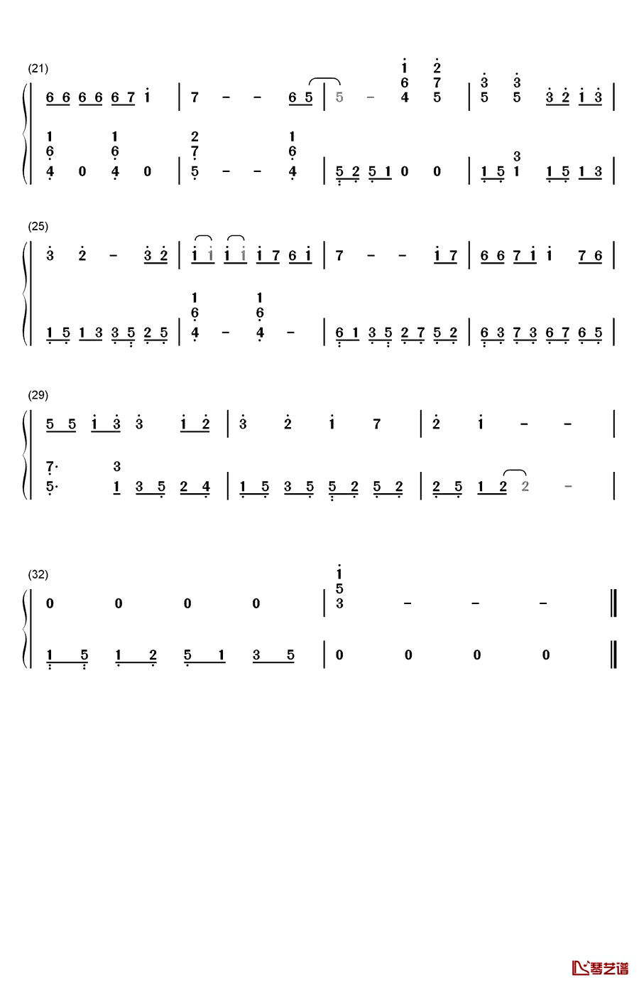 勇气百分百钢琴简谱-数字双手-光GENJI2