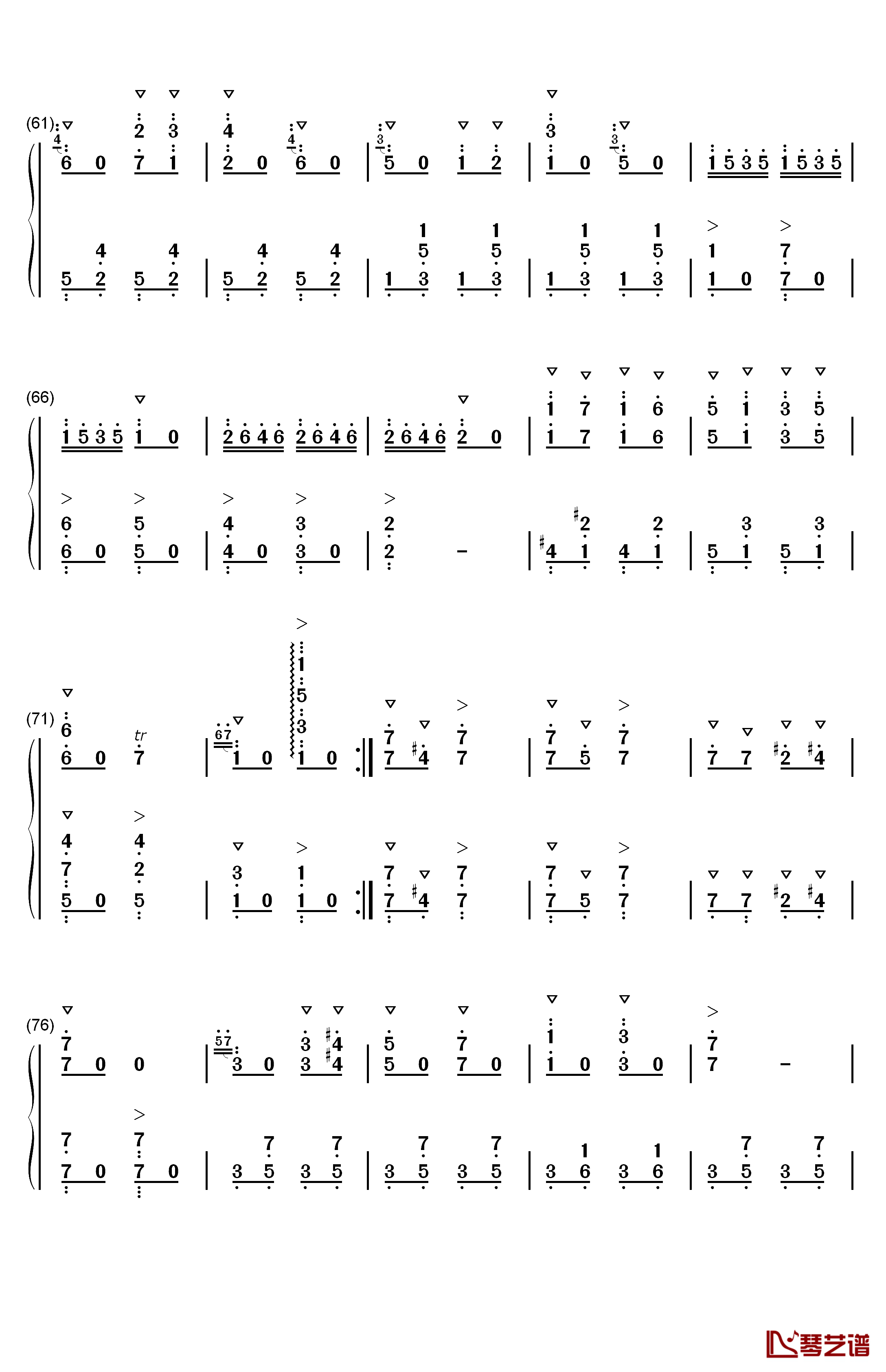 邮递马车钢琴简谱-数字双手-冈本敦郎4