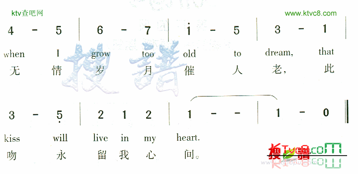 WhenIGrowTooOldToDream简谱1