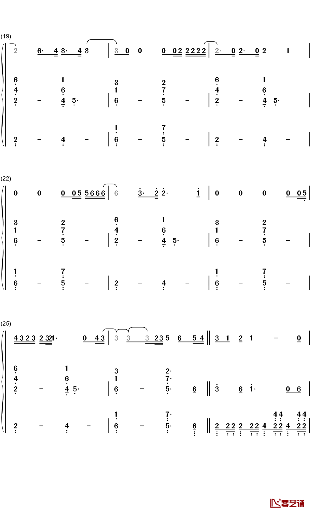 Idfc钢琴简谱-数字双手-Blackbear3