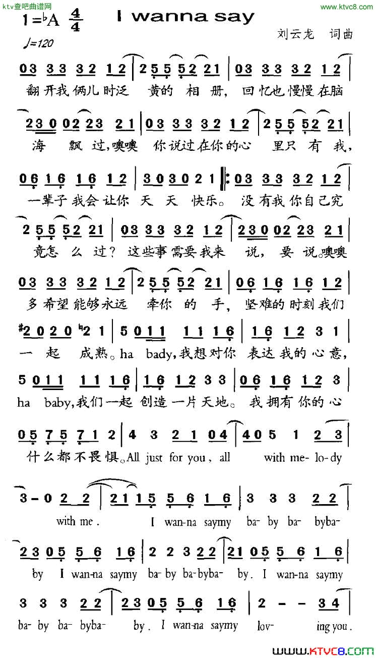 Iwannasay简谱1
