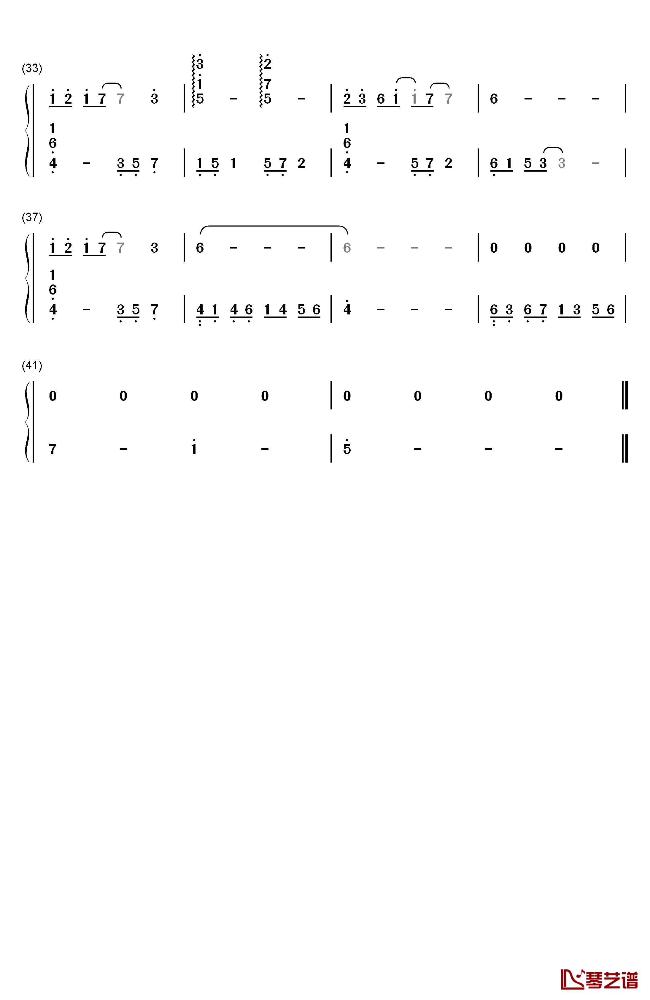 哀と悲钢琴简谱-数字双手-高梨康治3