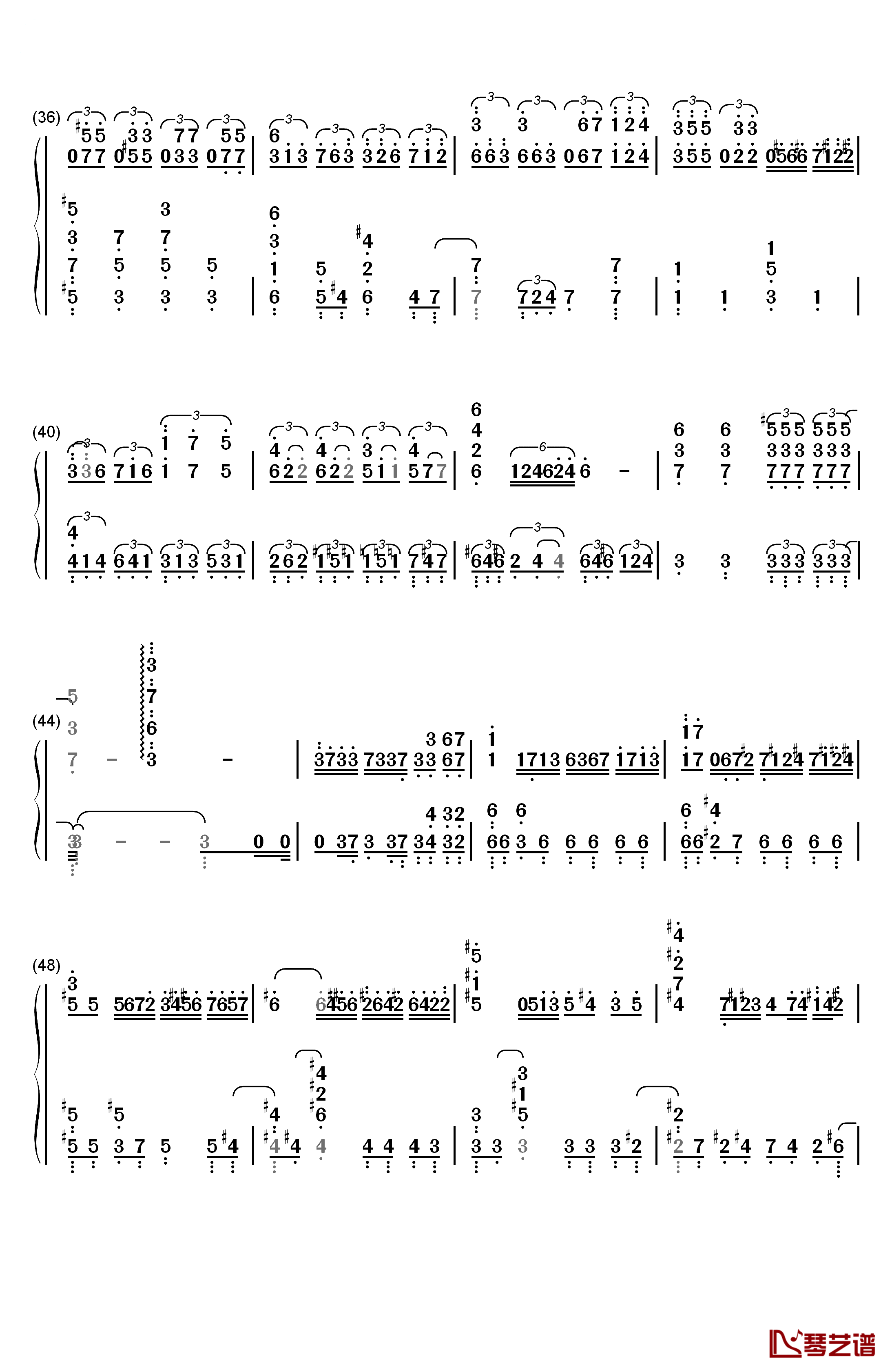 ピアノ协奏曲第1番“蝎火” 钢琴简谱-数字双手-wac3