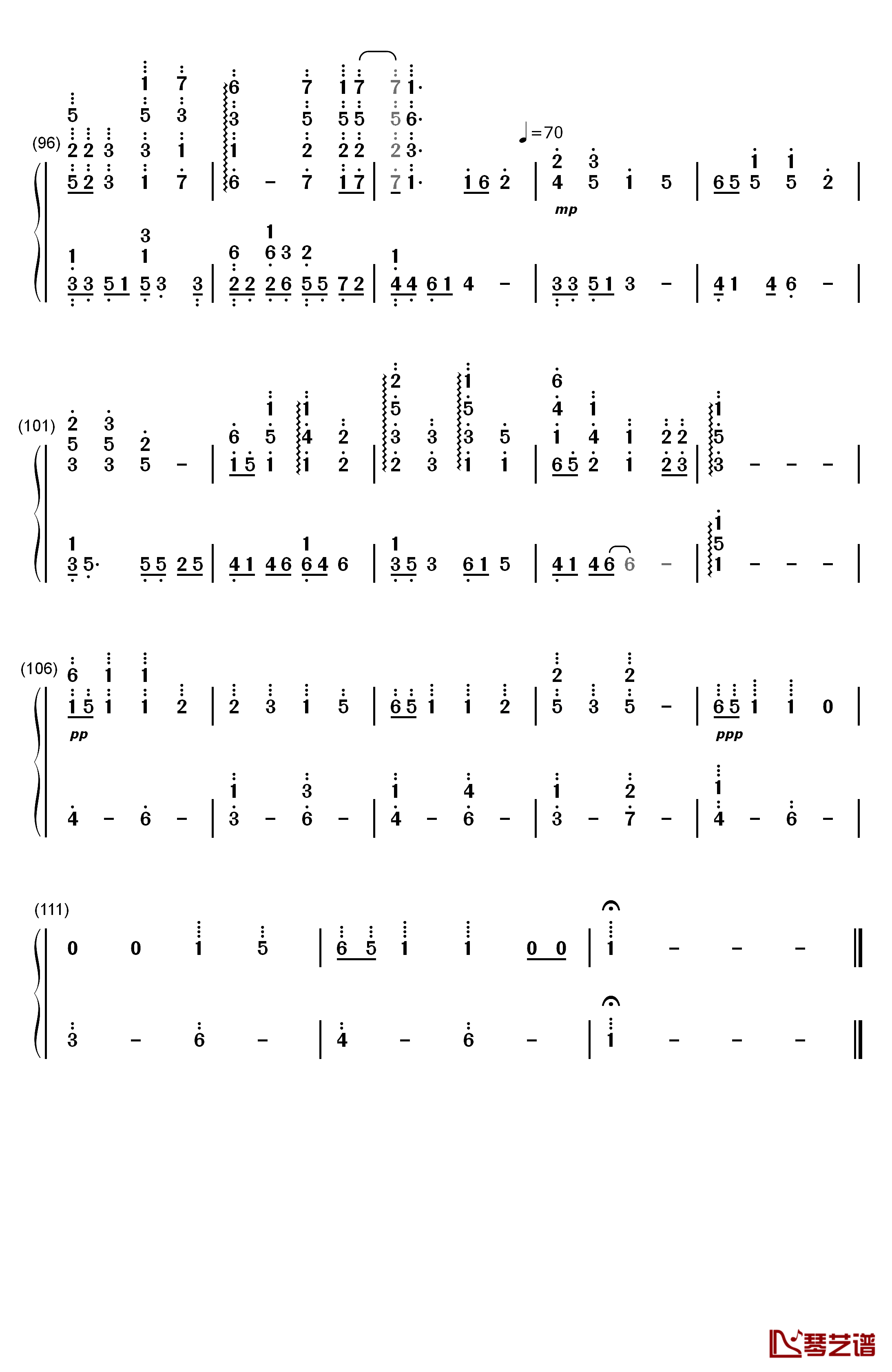 だんご大家族钢琴简谱-数字双手-茶太5