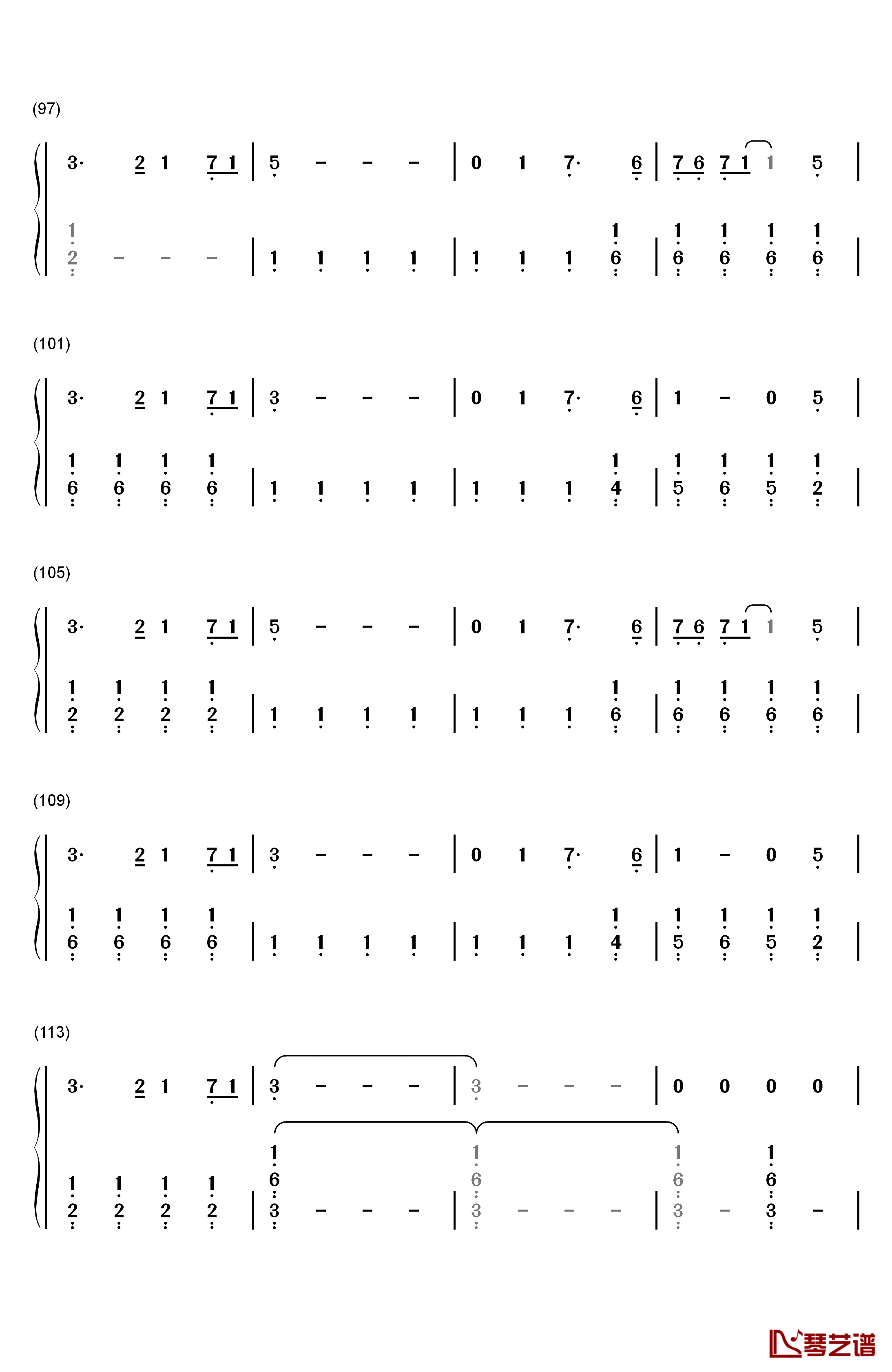 Bridges钢琴简谱-数字双手-Broods6