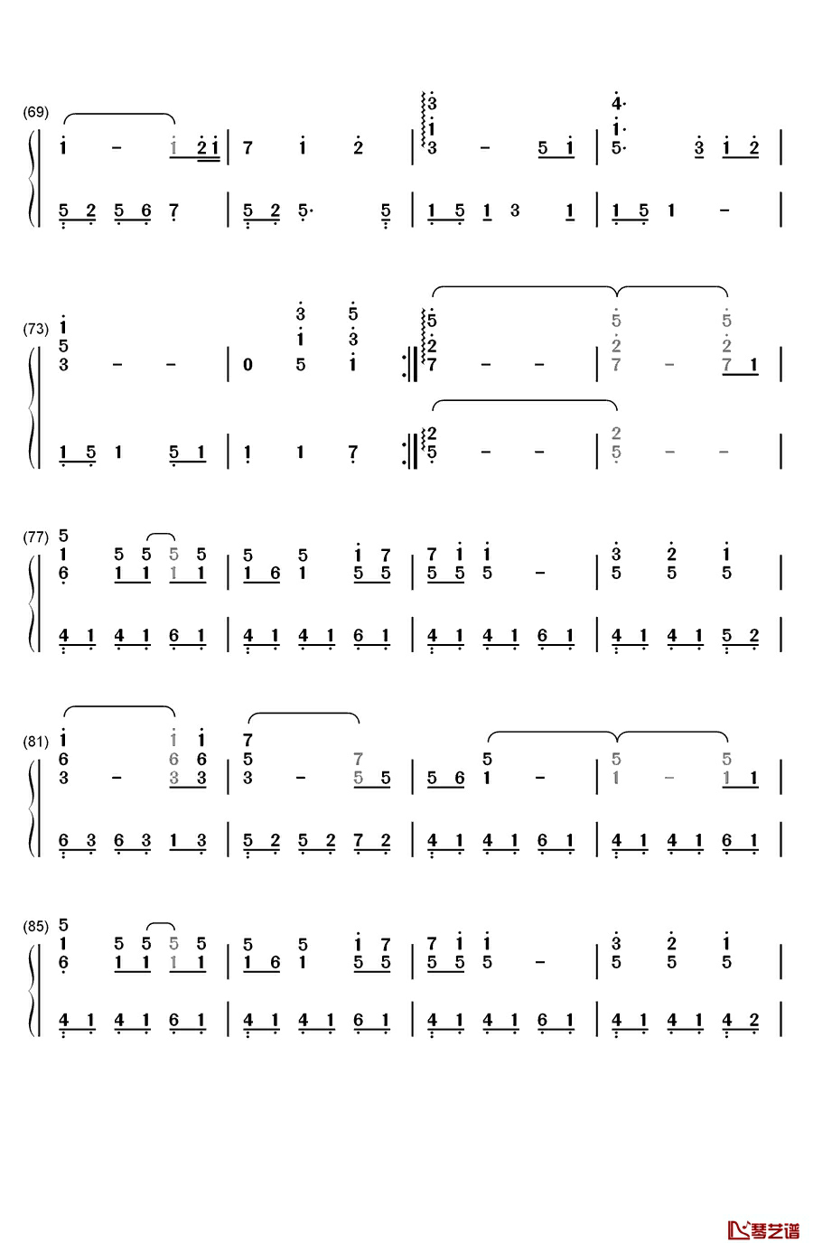 风の街へ钢琴简谱-数字双手-FictionJunction KEIKO4