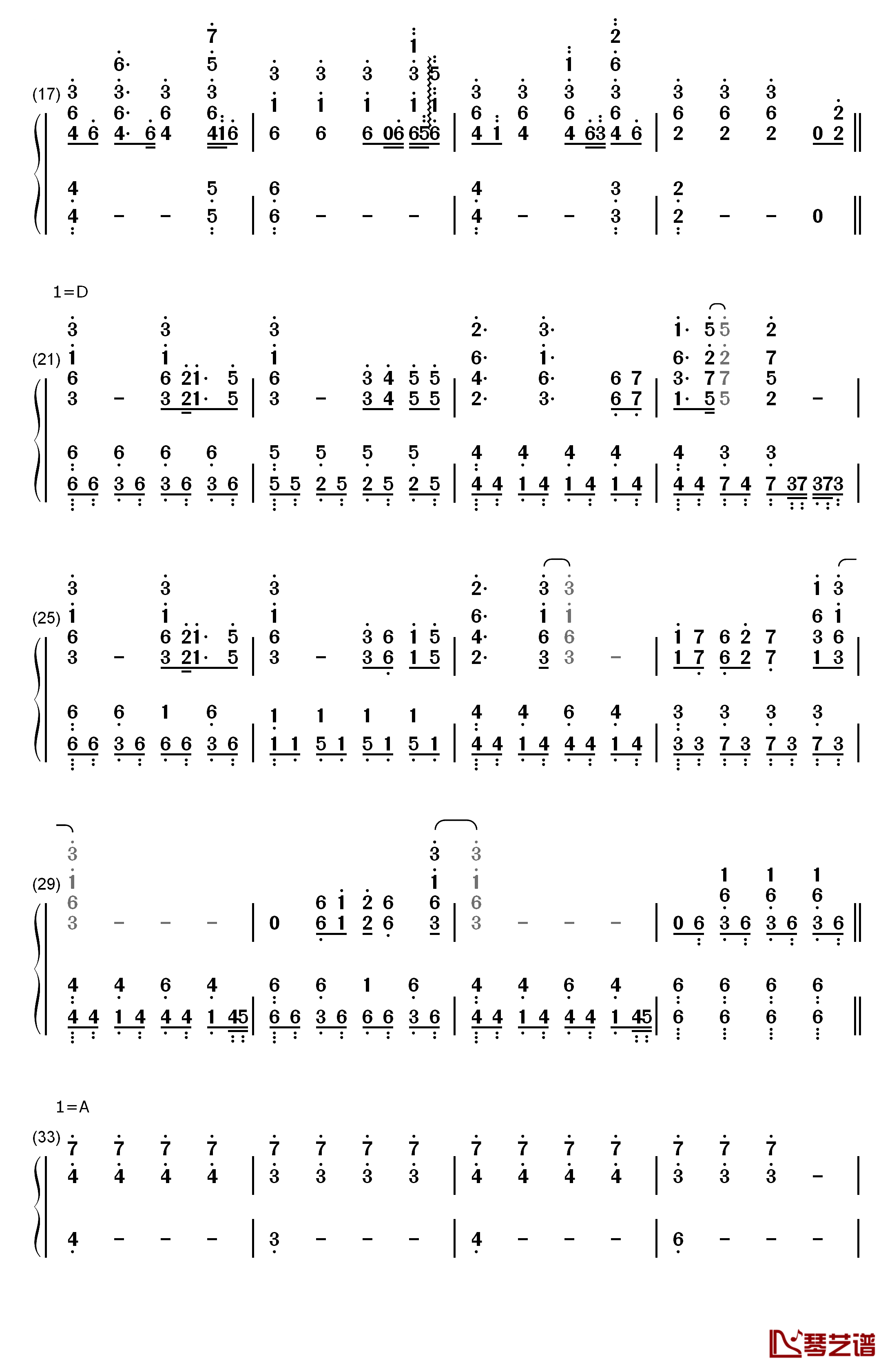 Call your name钢琴简谱-数字双手-mpi & CASG2