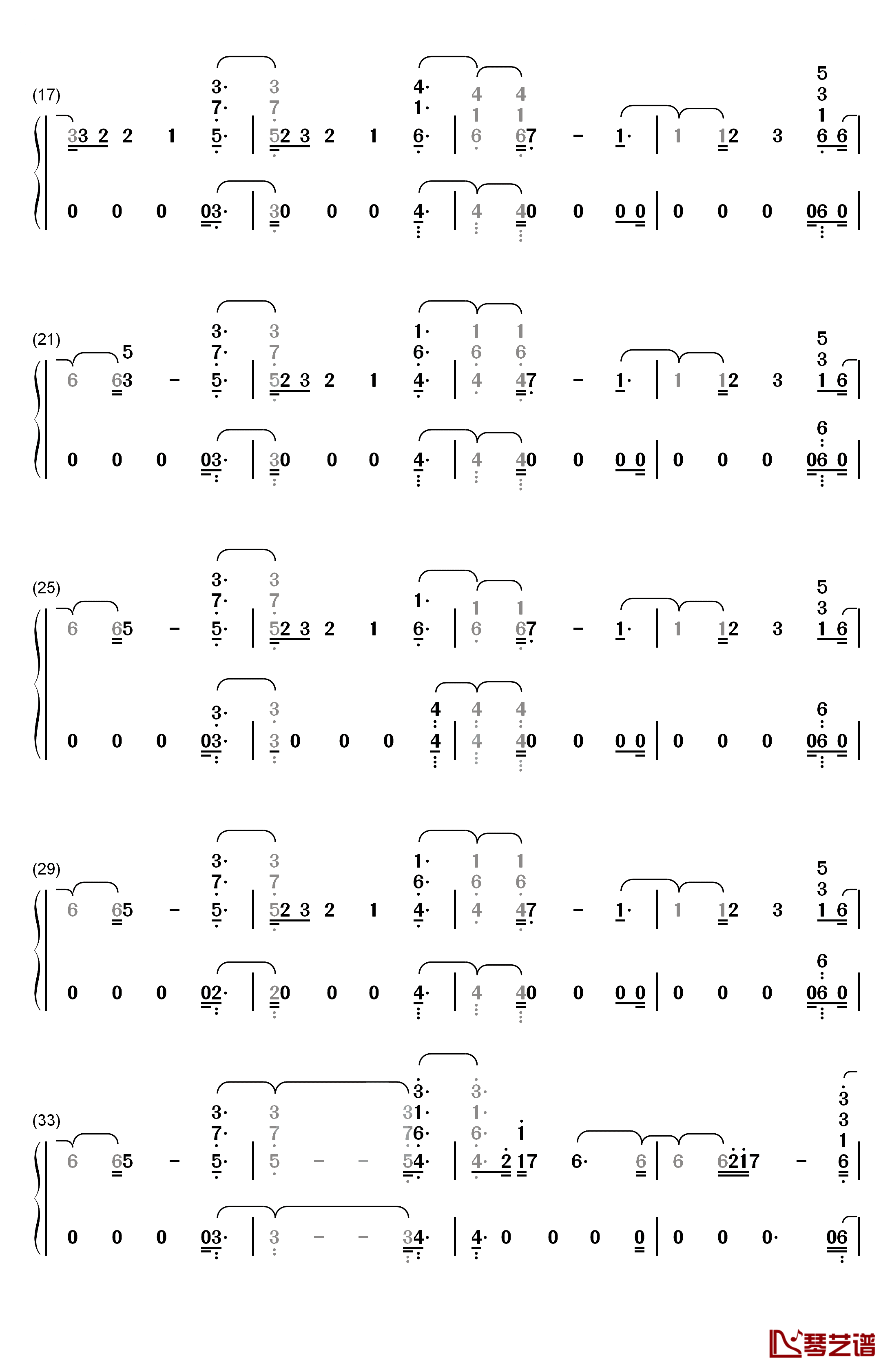 Lovely钢琴简谱-数字双手-Billie Eilish Khalid2