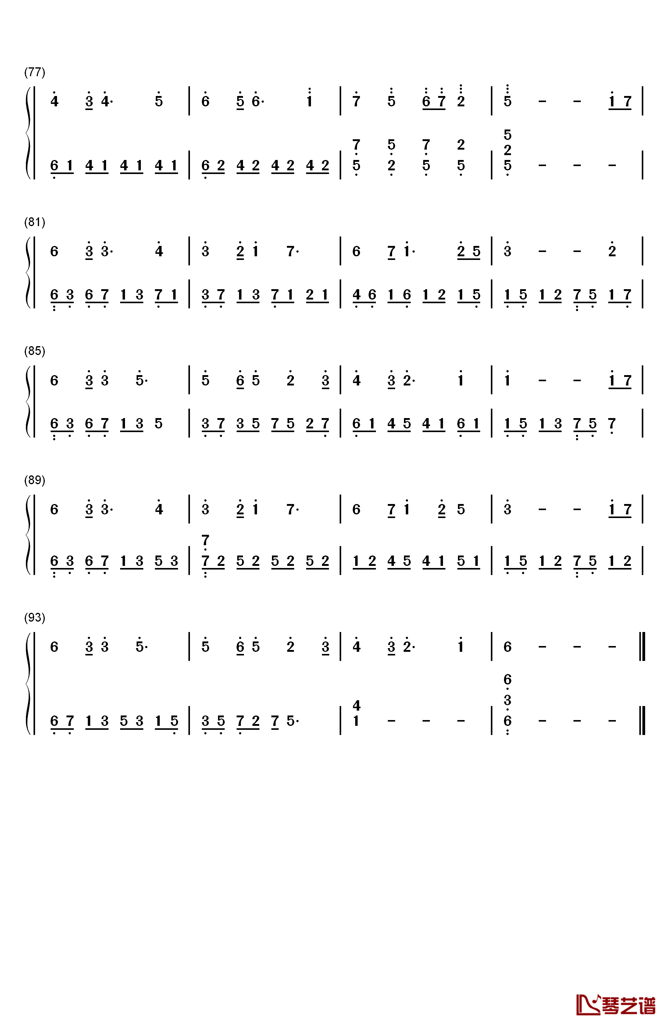 我们的纪念钢琴简谱-数字双手-李雅微4