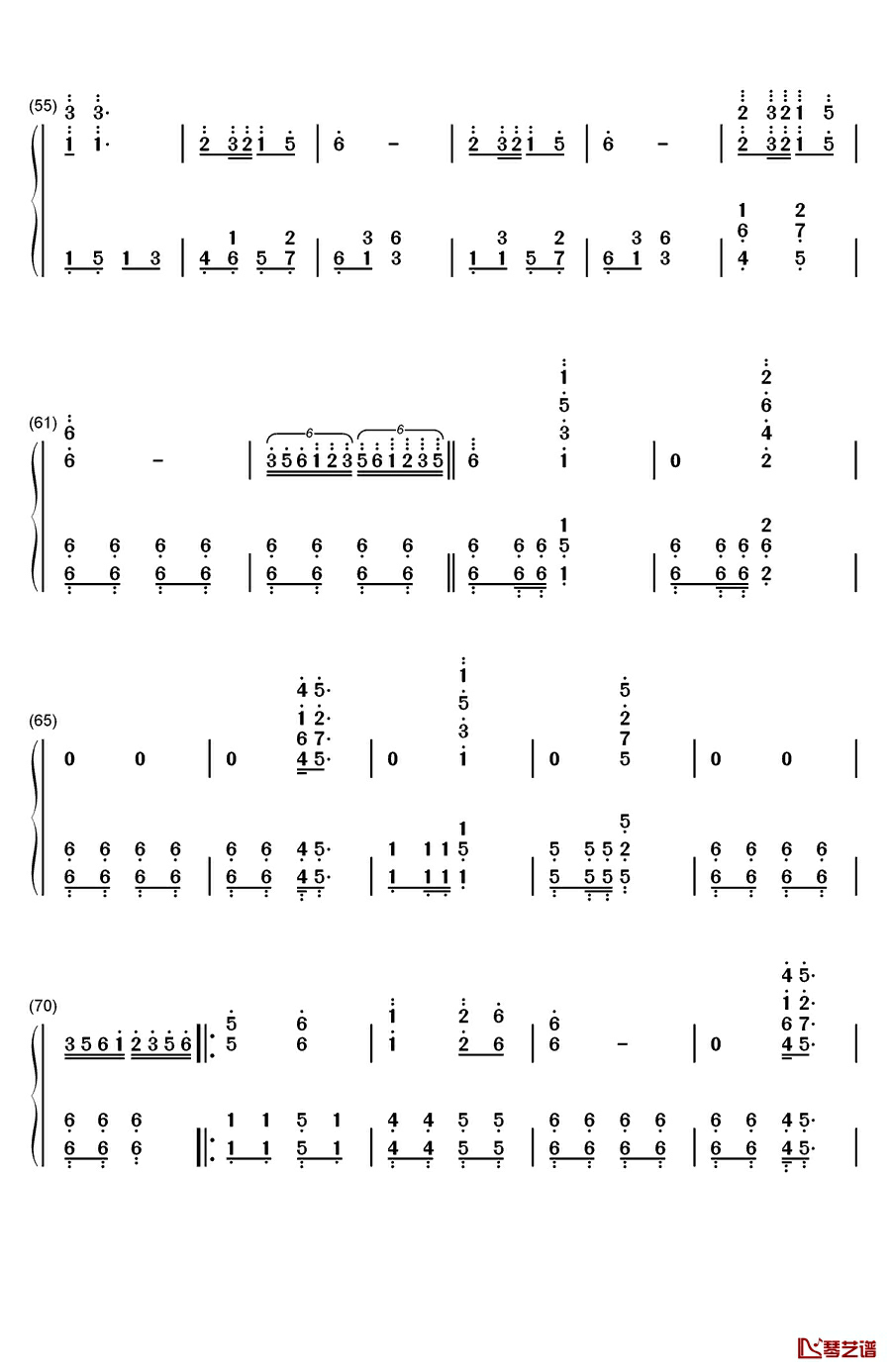 千年等一回钢琴简谱-数字双手-高胜美4