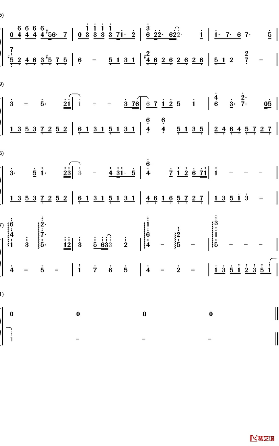 はじまりの呗钢琴简谱-数字双手-ALcot3