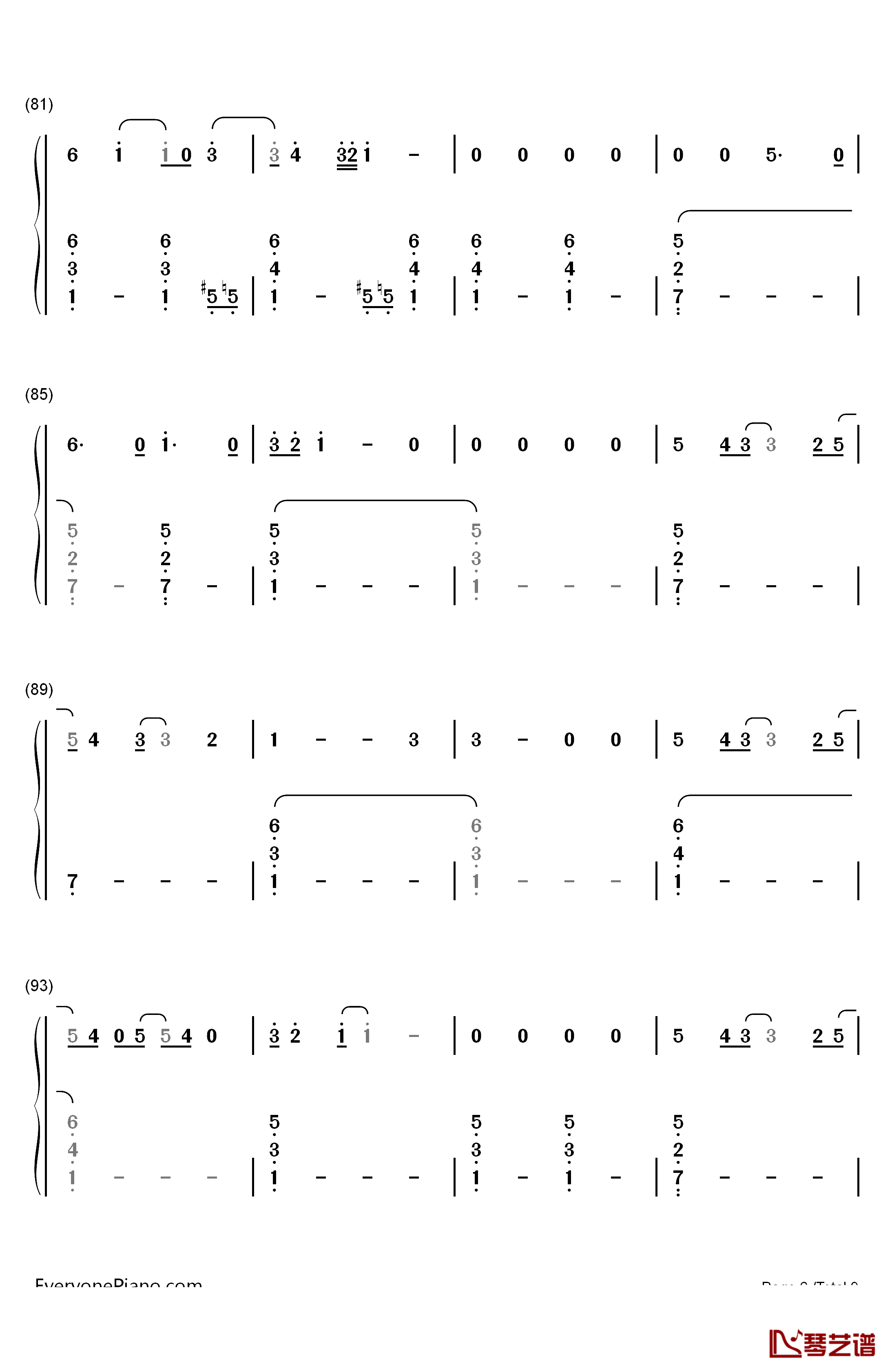 Cancer钢琴简谱-数字双手-Twenty One Pilots6