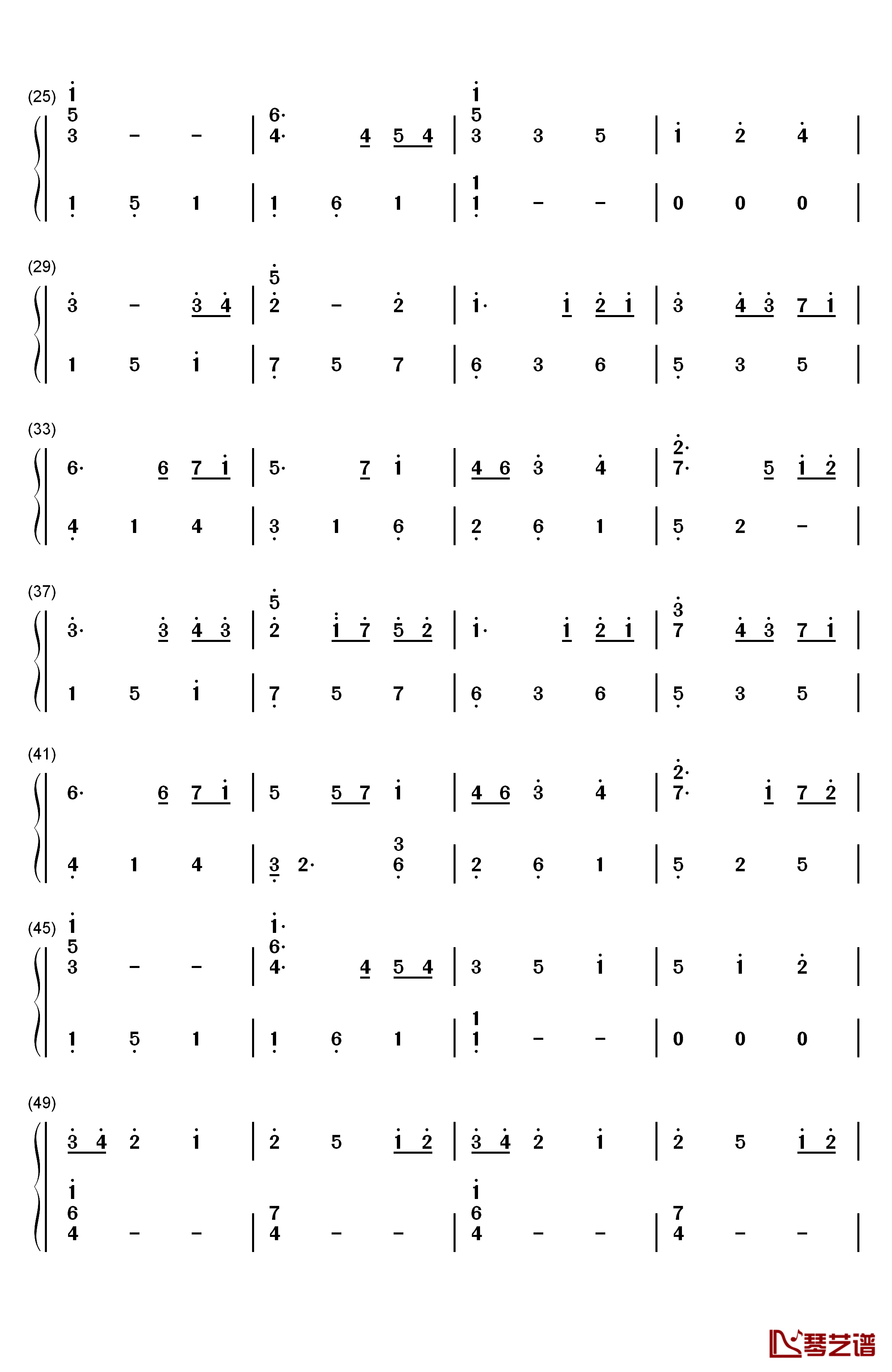 圣なる月夜钢琴简谱-数字双手-未知2