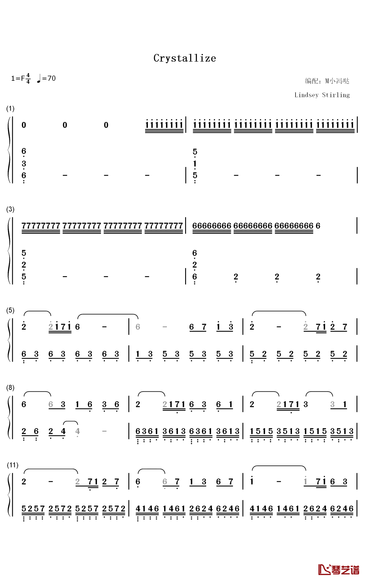 Crystallize钢琴简谱-数字双手-Lindsey Stirling1