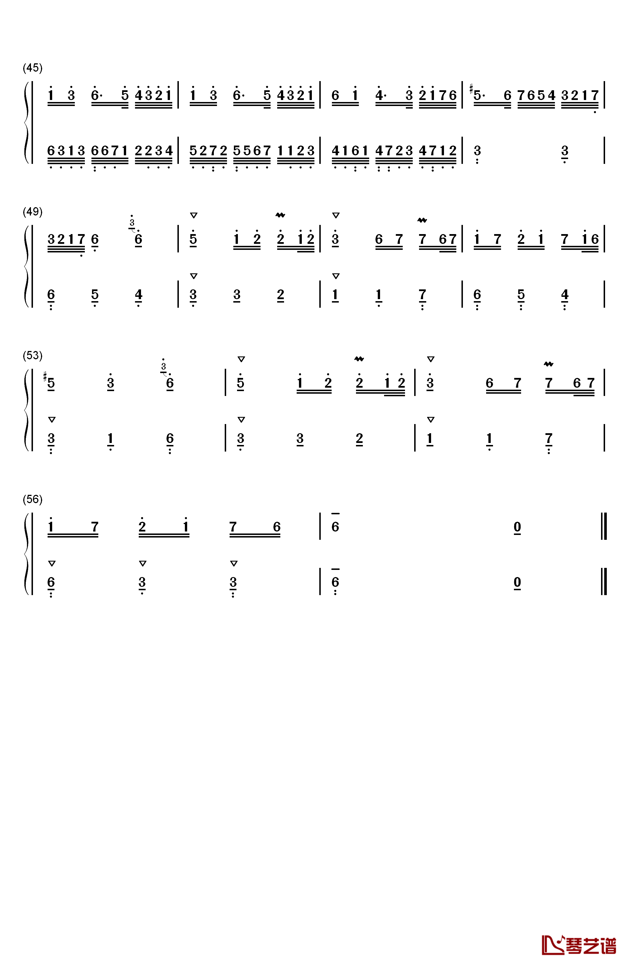 序曲 28钢琴简谱-数字双手-巴赫3