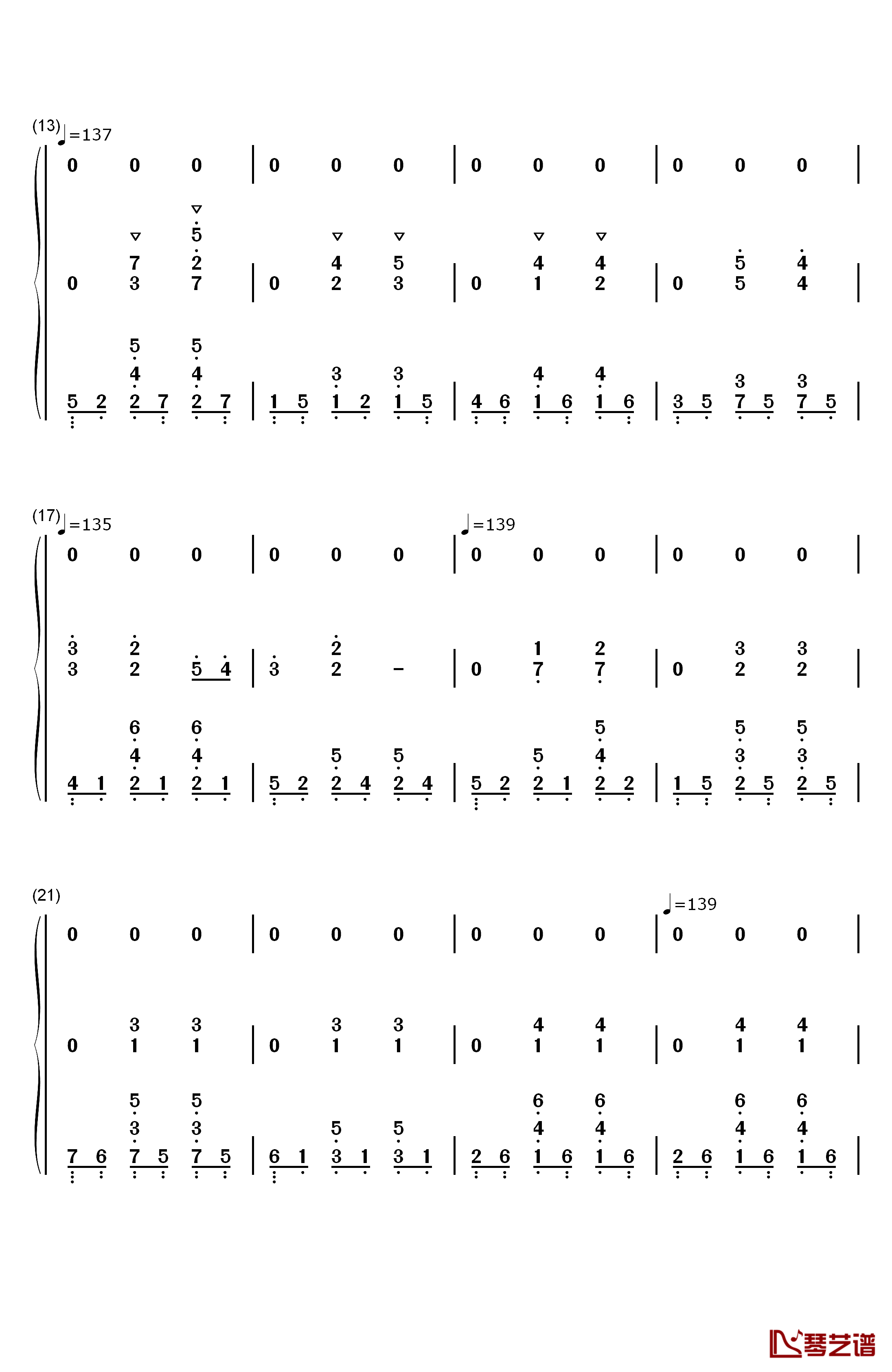 Cerf钢琴简谱-数字双手-Bruno Coulais2