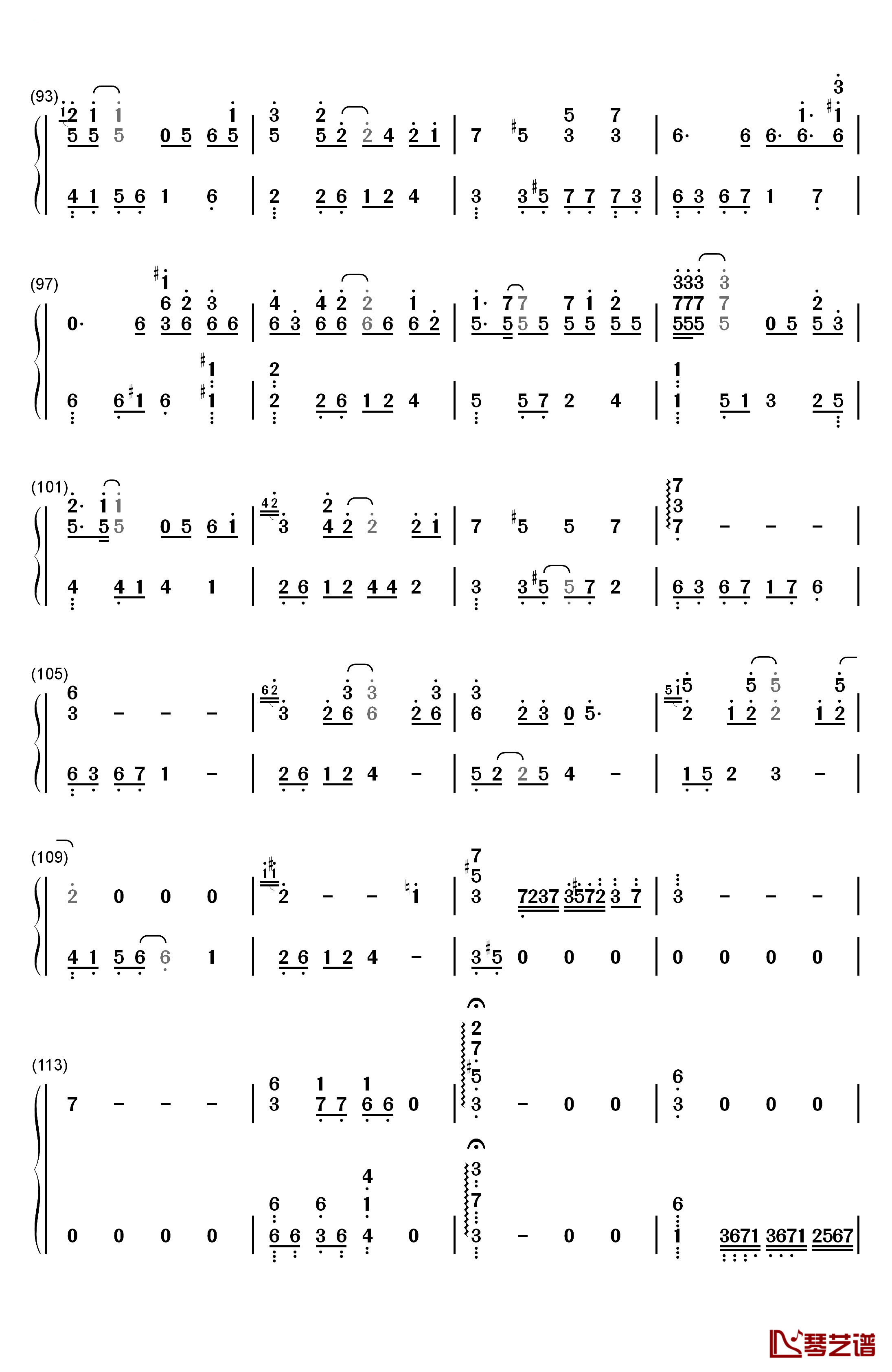 车站钢琴简谱-数字双手-李健5