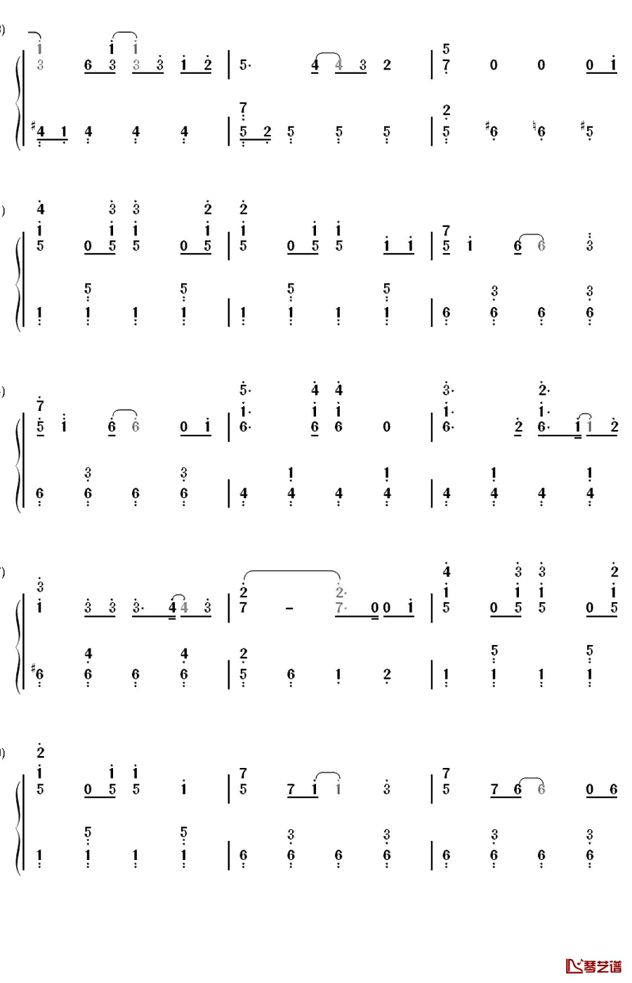 さよならクロール钢琴简谱-数字双手-AKB485