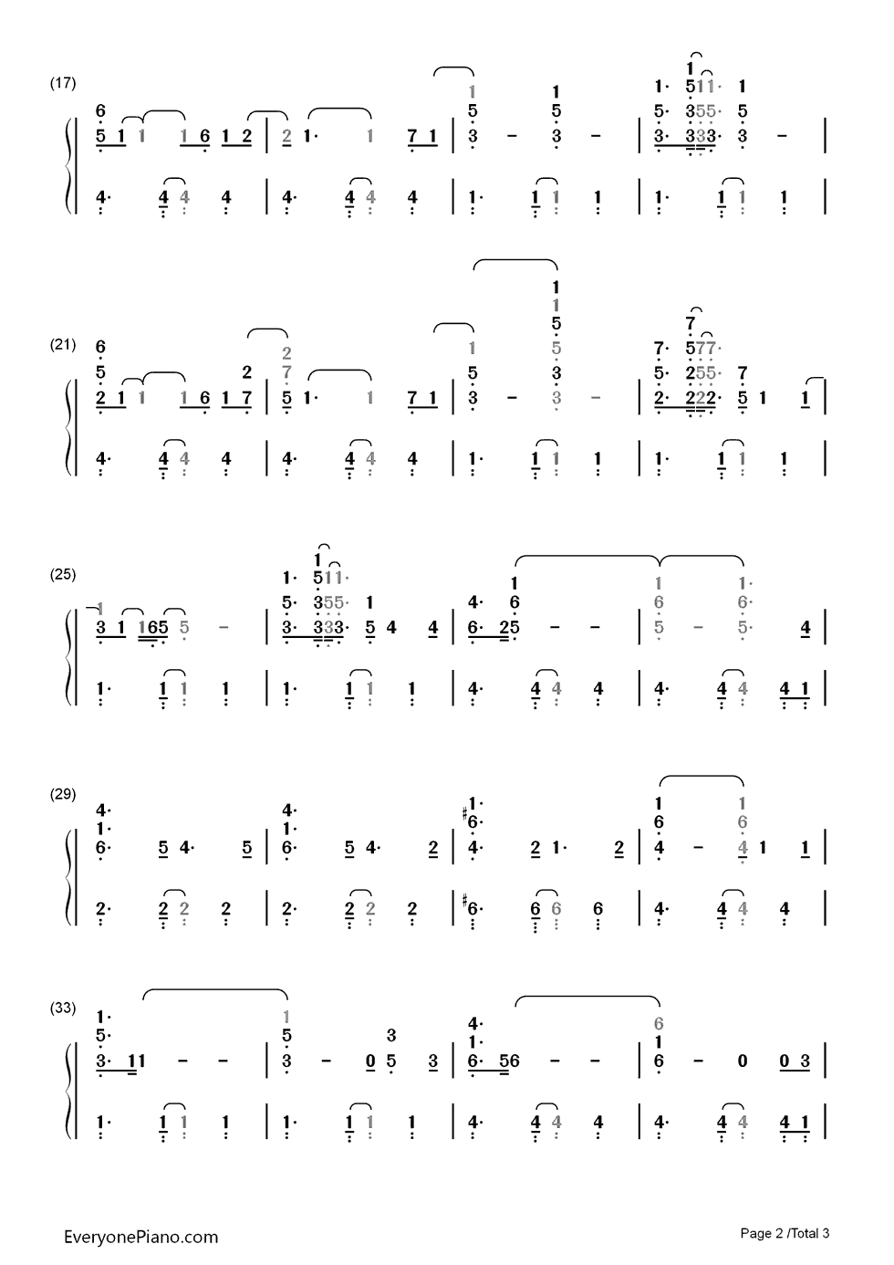 U.F.O.钢琴简谱-数字双手-Coldplay2