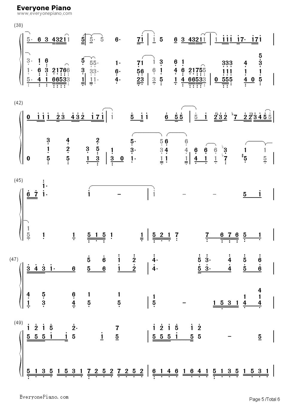 白金钢琴简谱-数字双手-坂本真绫5