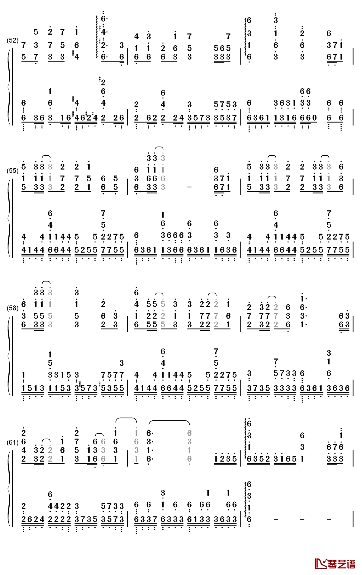 请笃信一个梦钢琴简谱-数字双手-周深5