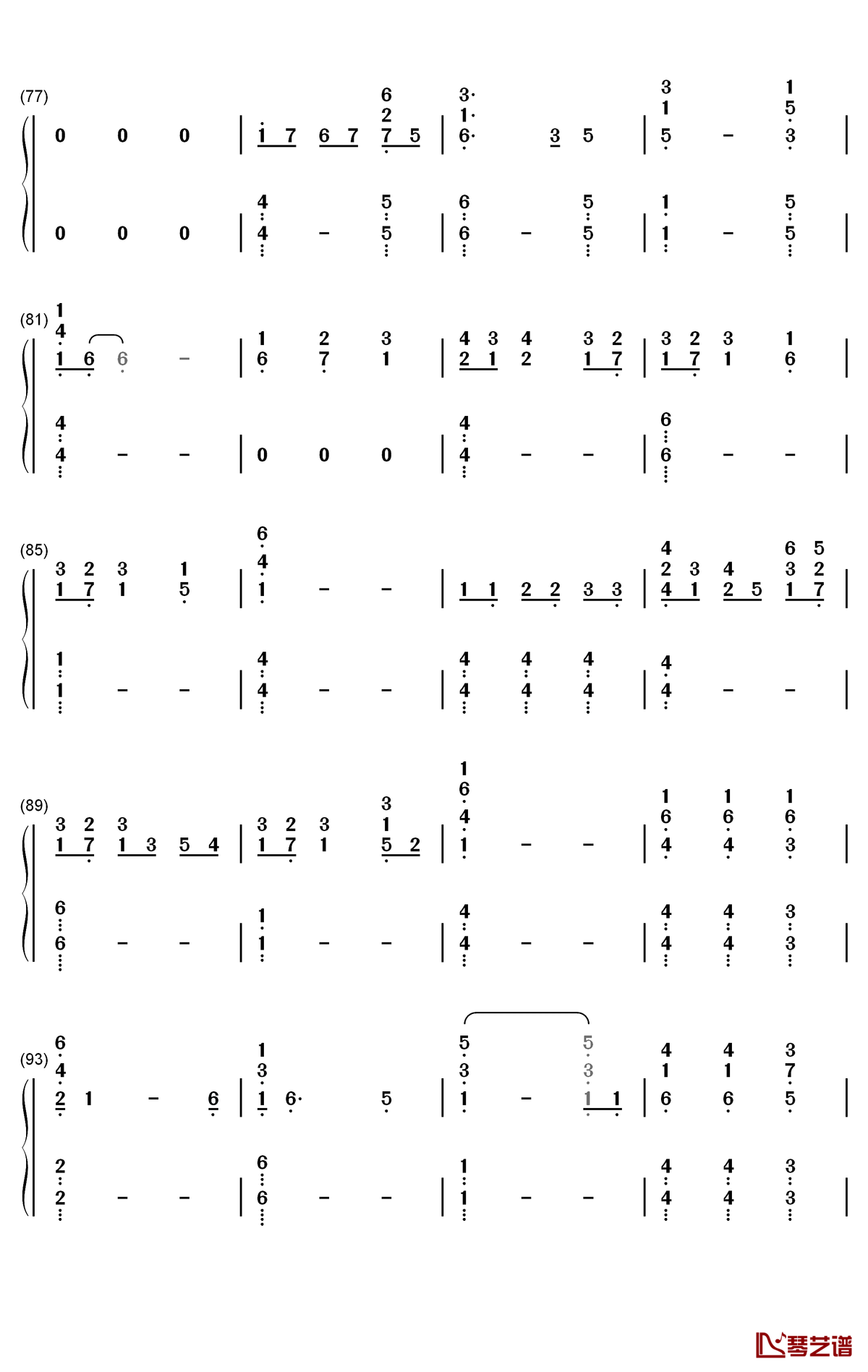 When the Partys Over钢琴简谱-数字双手-Billie Eilish4