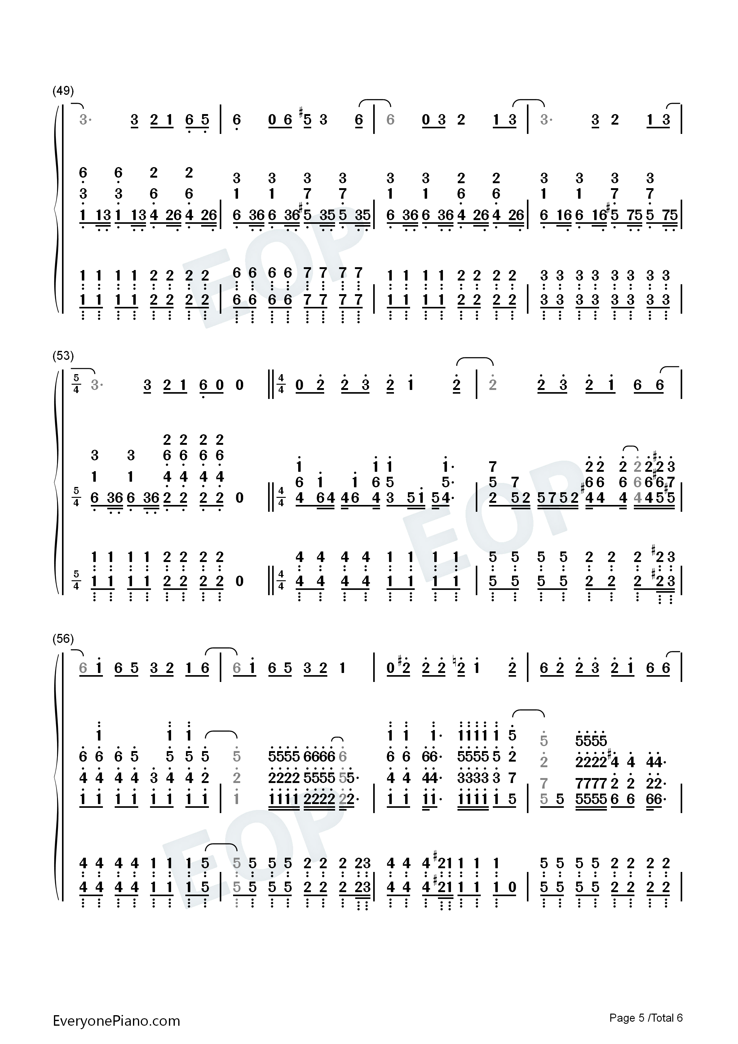 Can't Pretend钢琴简谱-Tom Odell演唱5