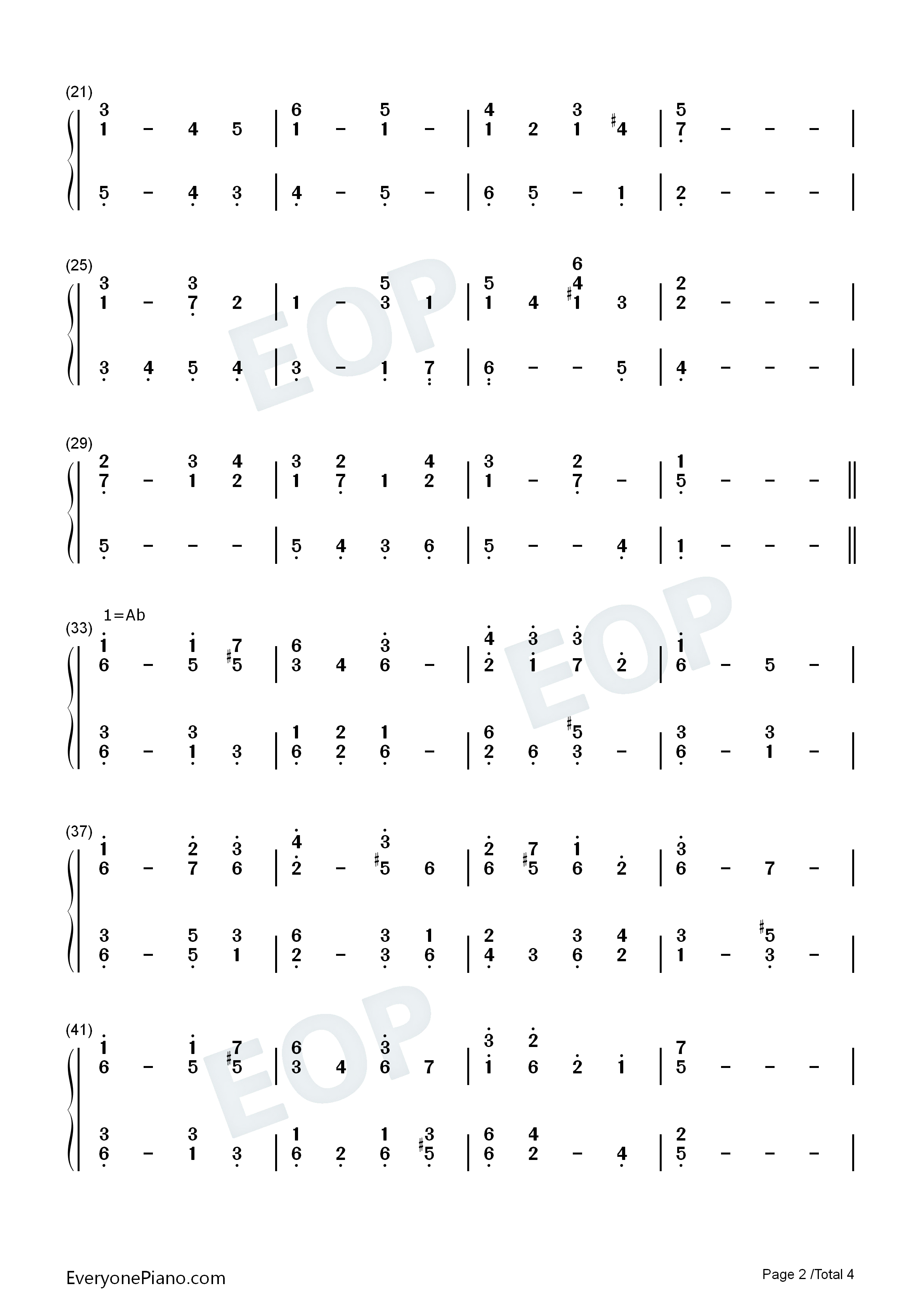 Abide with Me钢琴简谱-William Henry Monk演唱2
