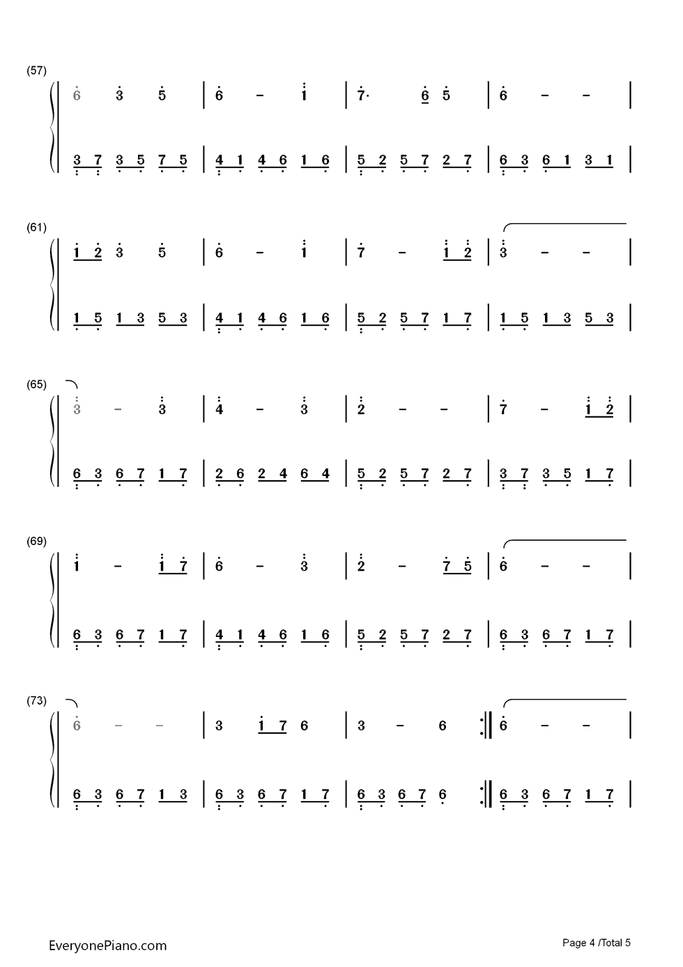 见或不见钢琴简谱-数字双手-何晟铭4