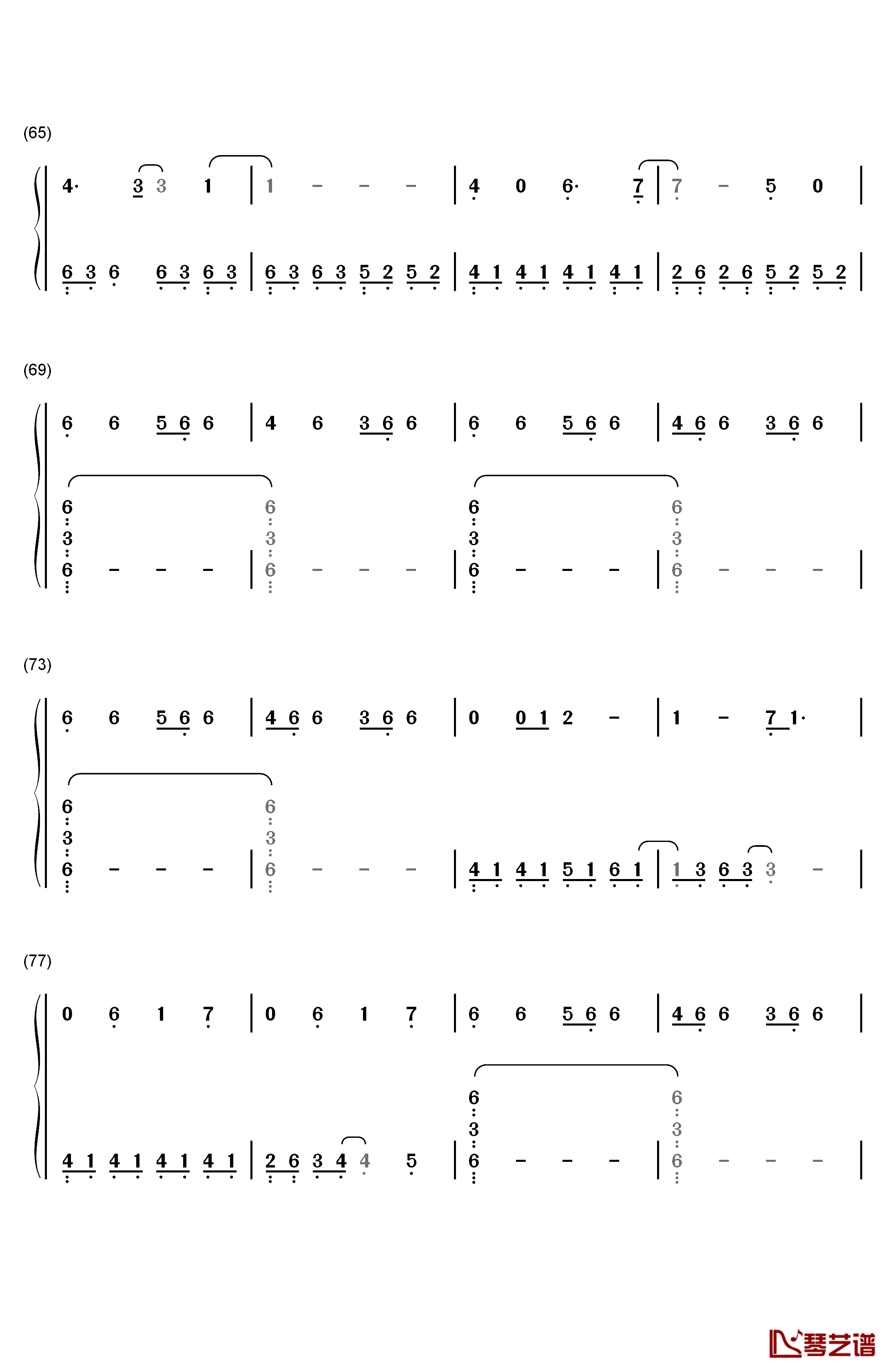 Lithium钢琴简谱-数字双手-Evanescence4