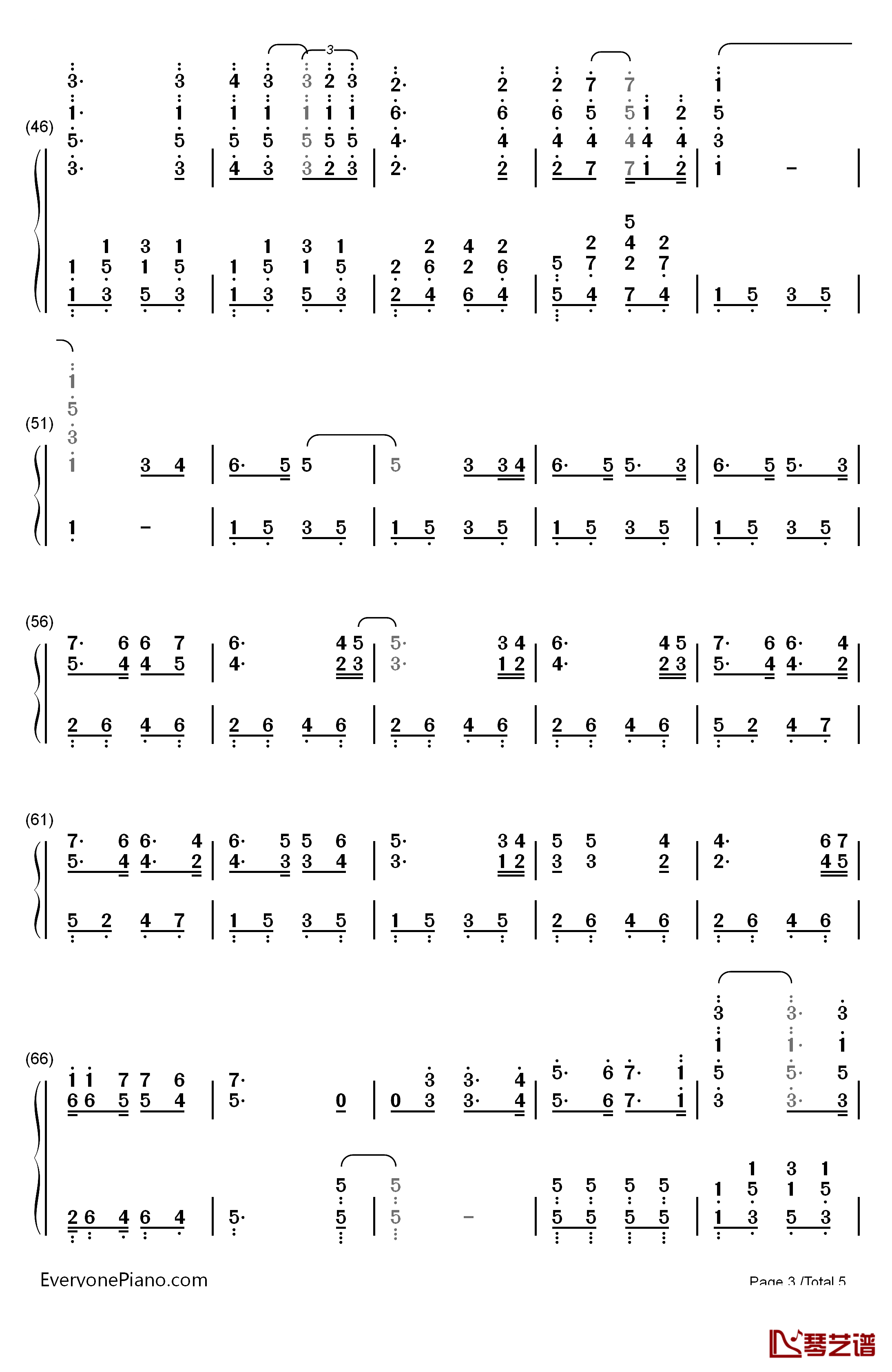 心的冲动钢琴简谱-数字双手-理查德•克莱德曼3