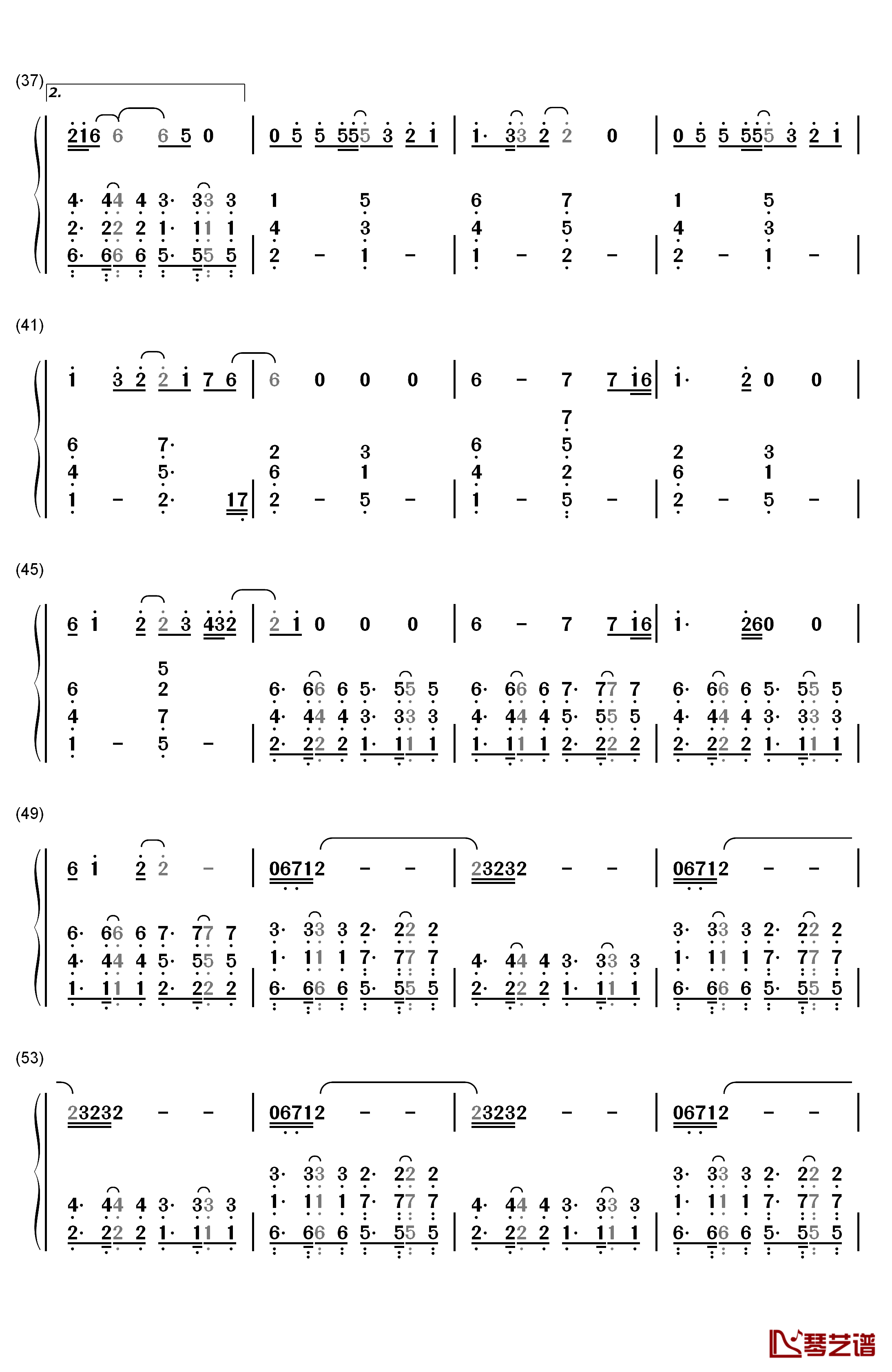 King钢琴简谱-数字双手-Years & Years3