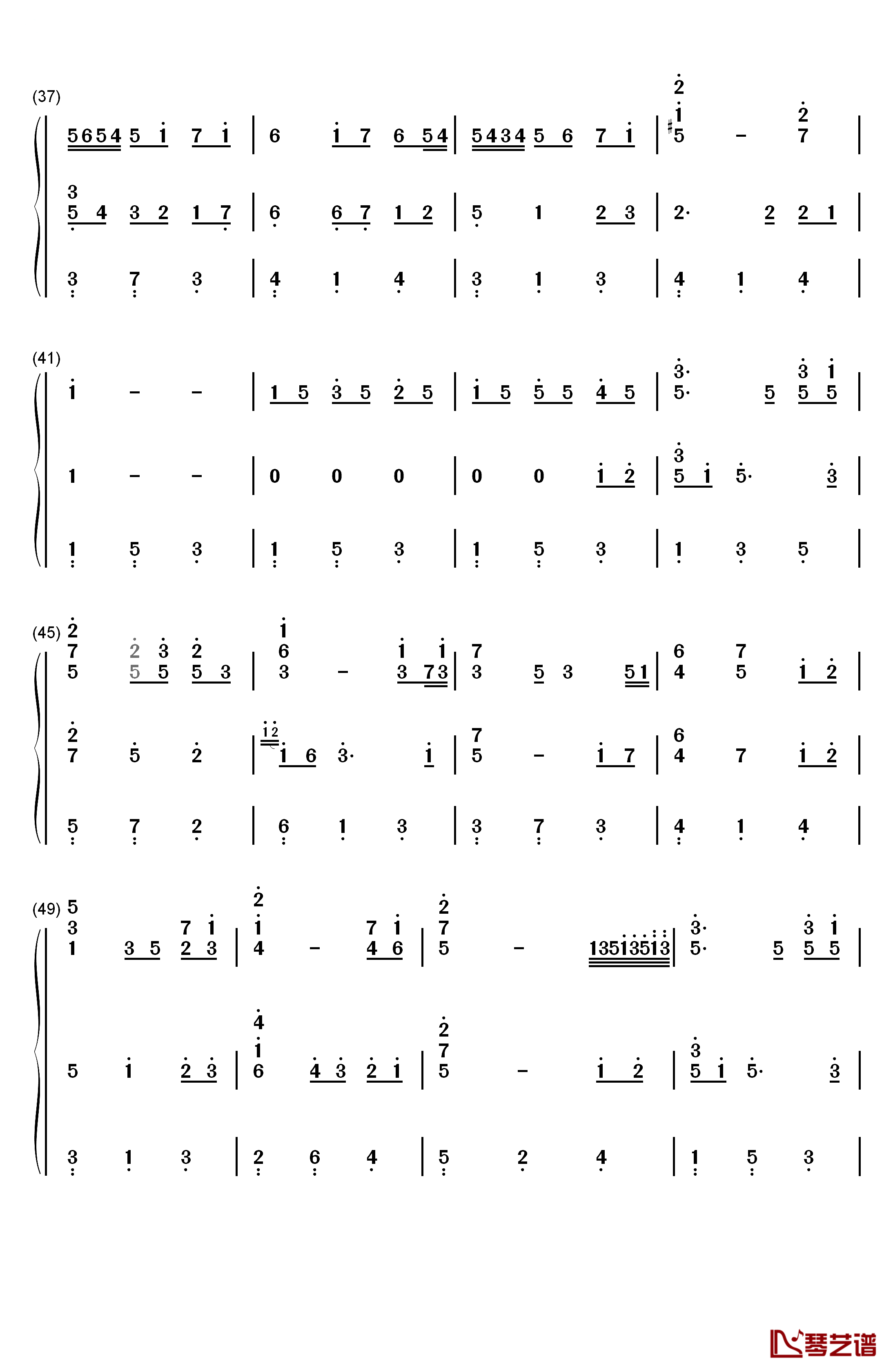 千与千寻和卡农合奏钢琴简谱-数字双手-久石让 宫崎骏3