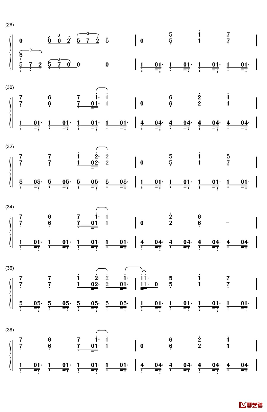 恋をしようよ钢琴简谱-数字双手-Pico3