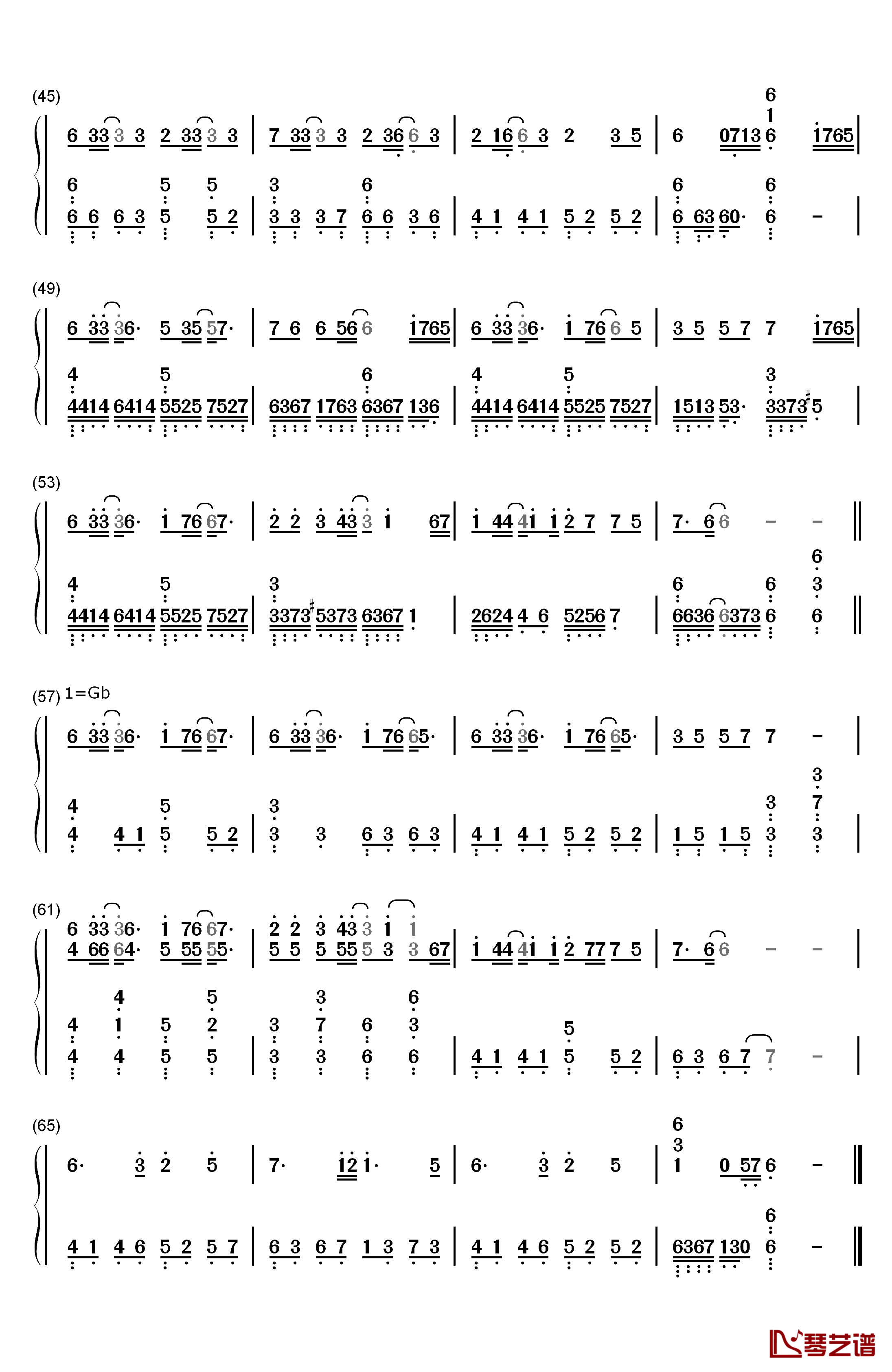 忘尘如羡钢琴简谱-数字双手-Assen捷 老虎欧巴3