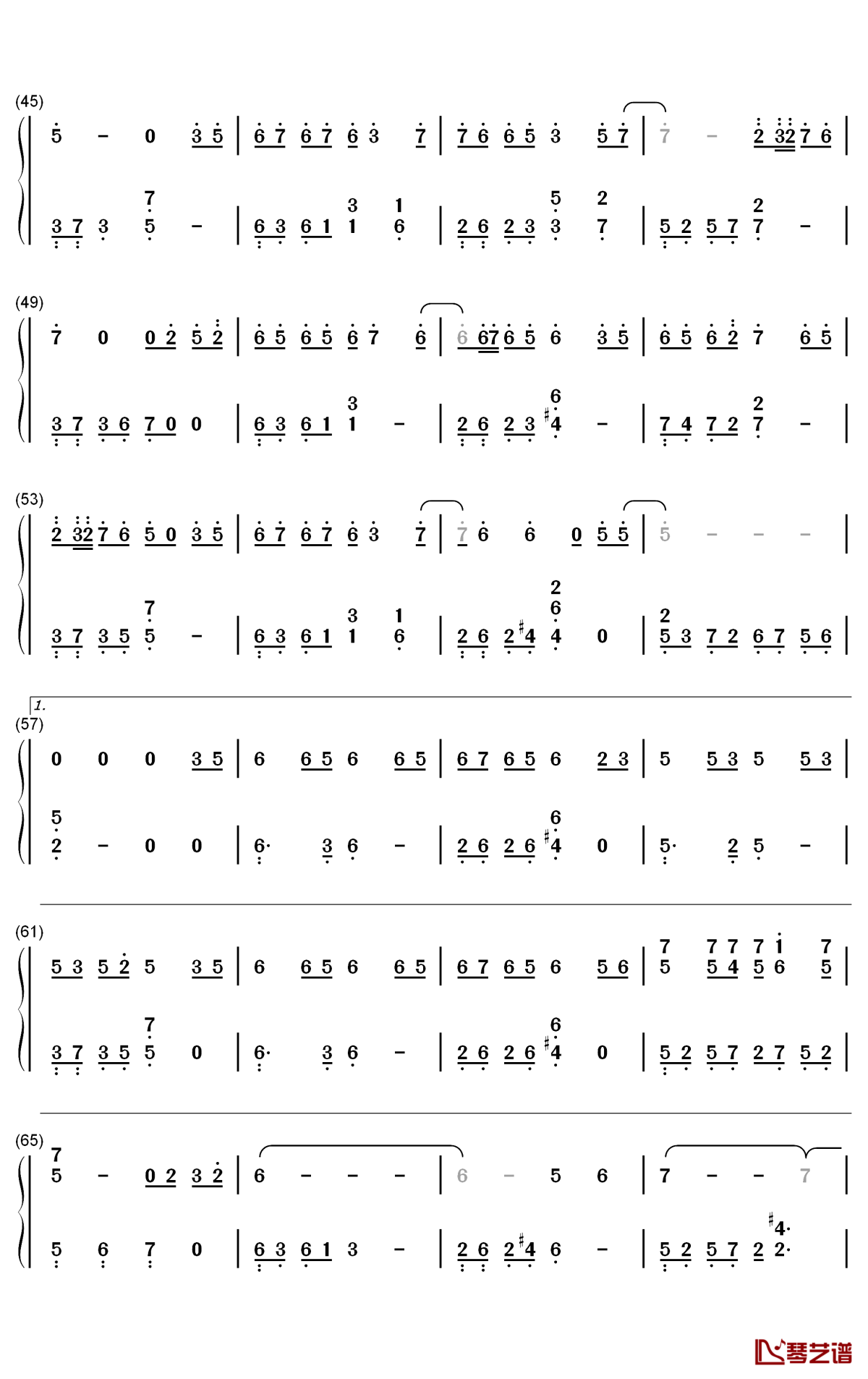 时光话钢琴简谱-数字双手-赵露思3