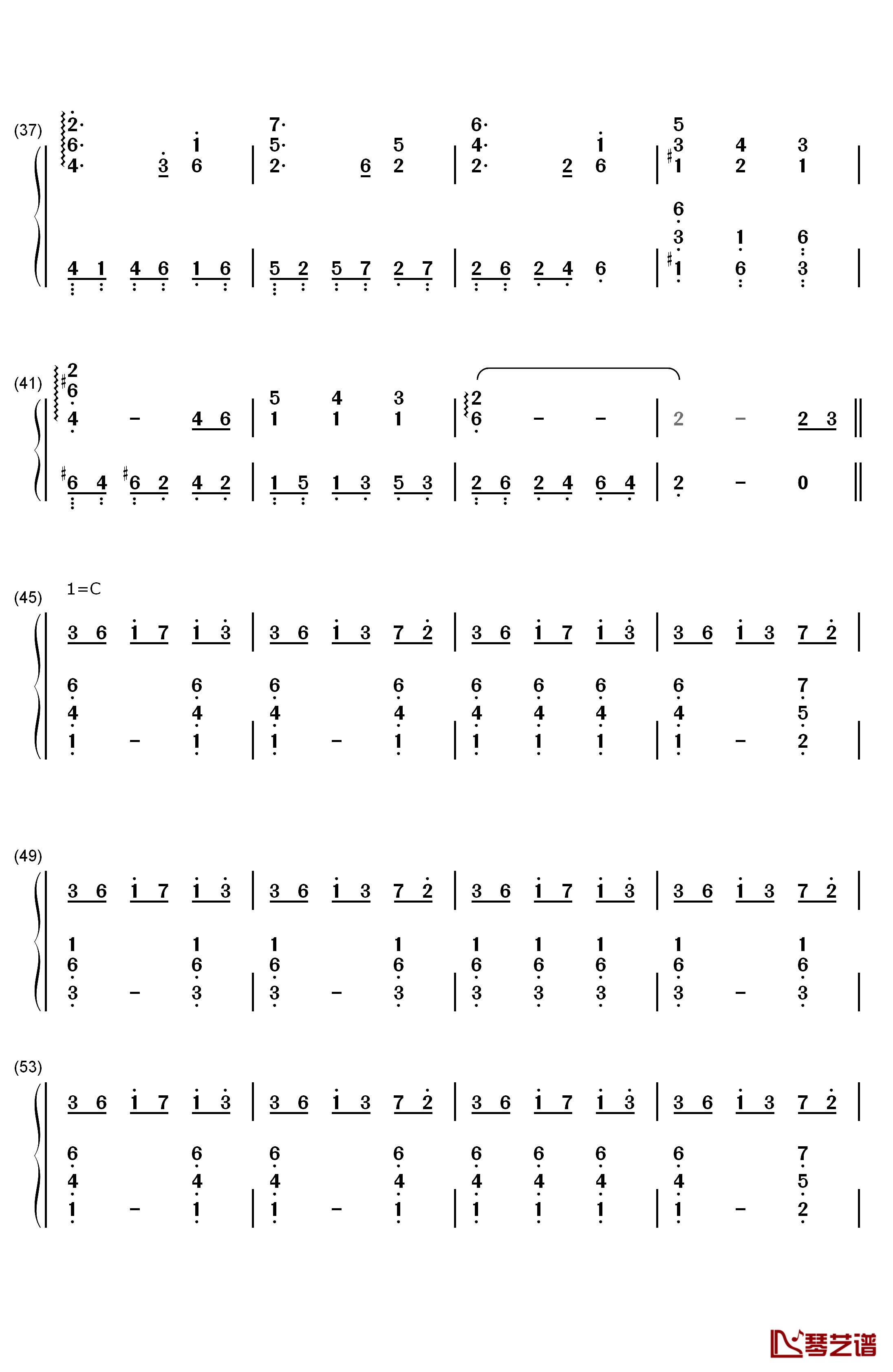 廃狱ララバイ钢琴简谱-数字双手-东方Project3