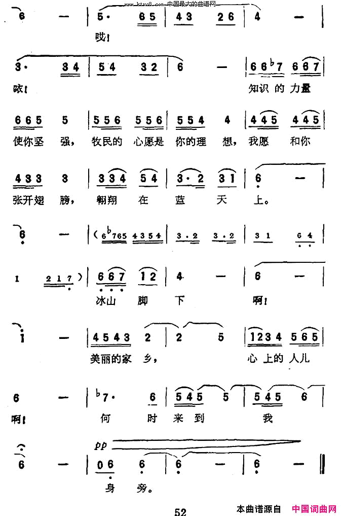 绣花的手帕电影《冰山脚下》插曲简谱1