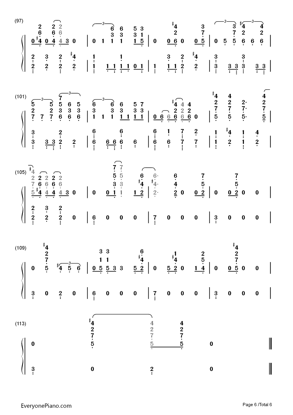 My Lady钢琴简谱-数字双手-EXO6