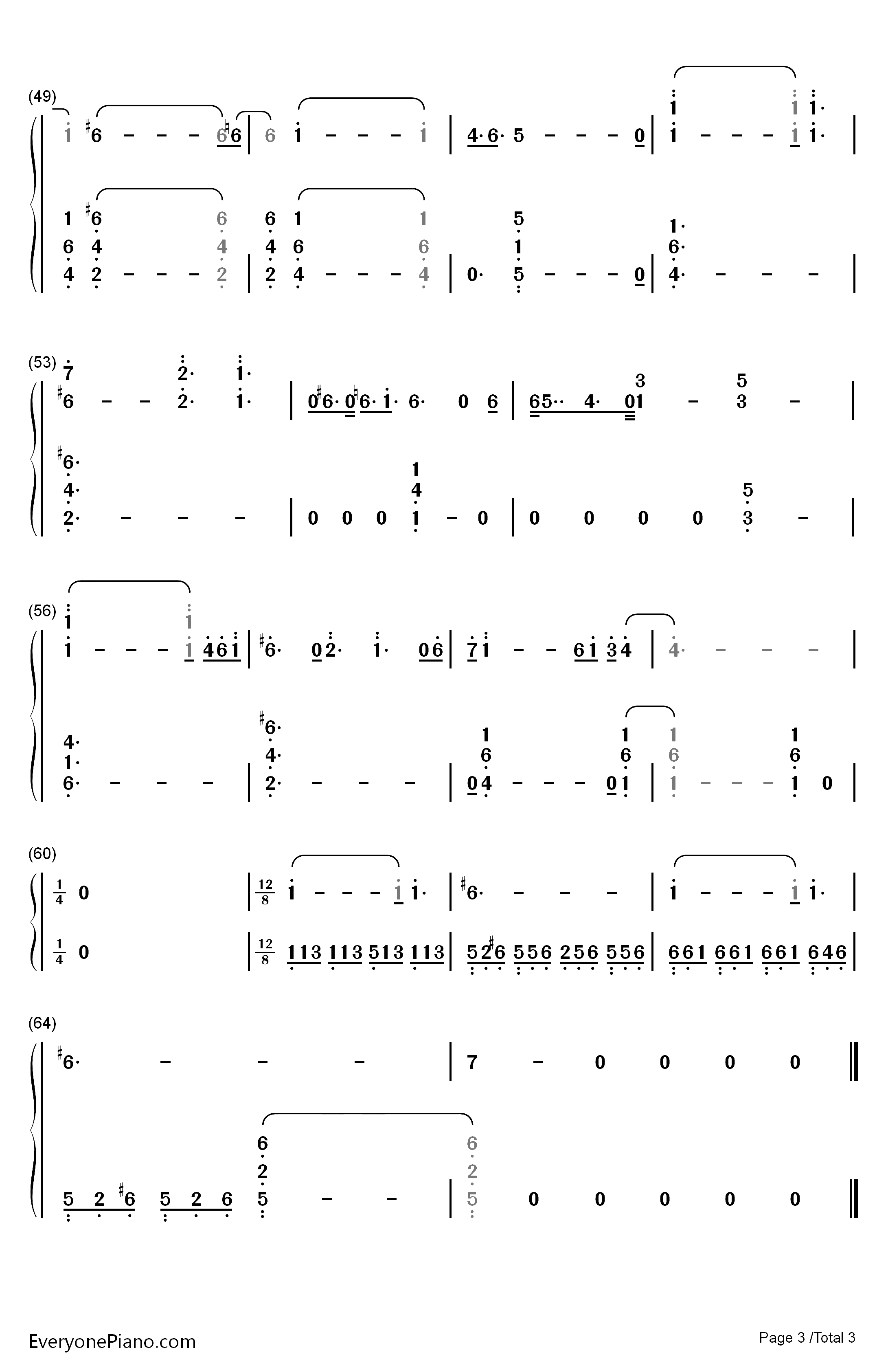 巨鹿钢琴简谱-数字双手-华晨宇3