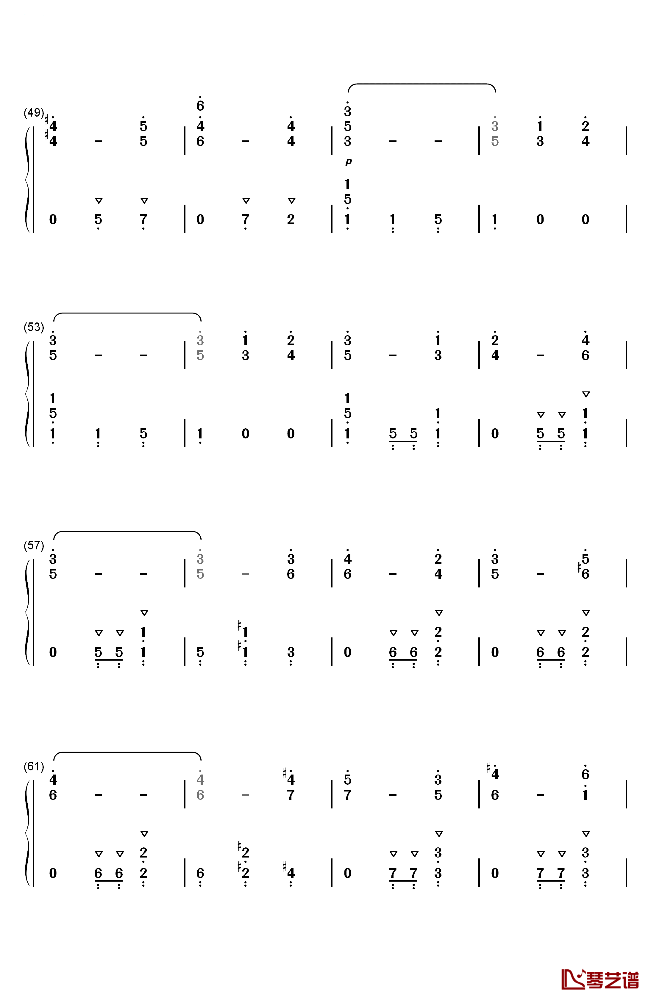 B大调第一钢琴三重奏钢琴简谱-数字双手-勃拉姆斯4