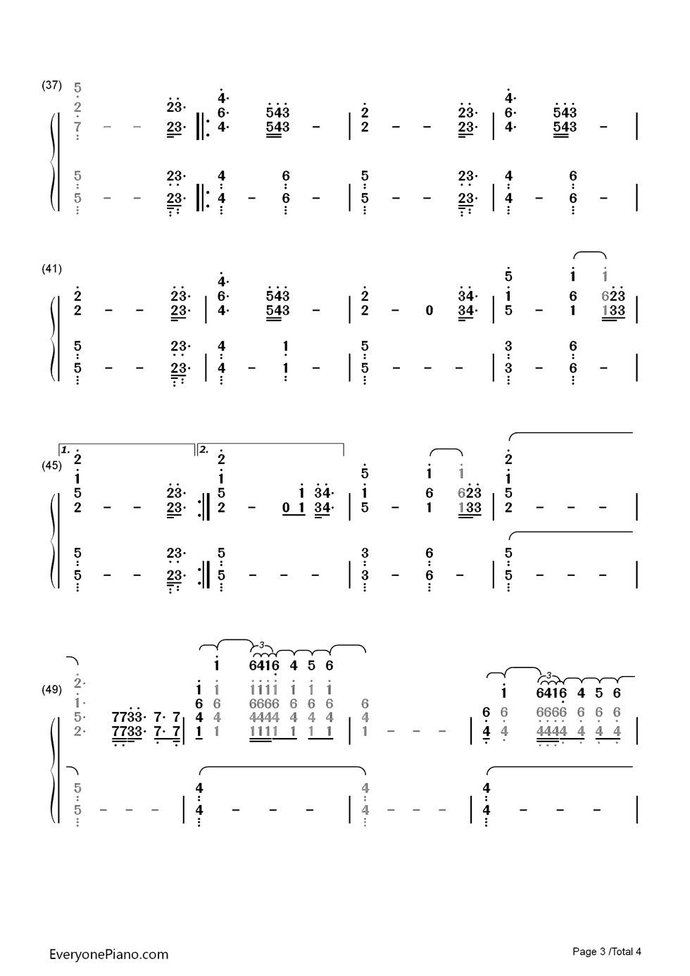 Up in Flames钢琴简谱-数字双手-Coldplay3