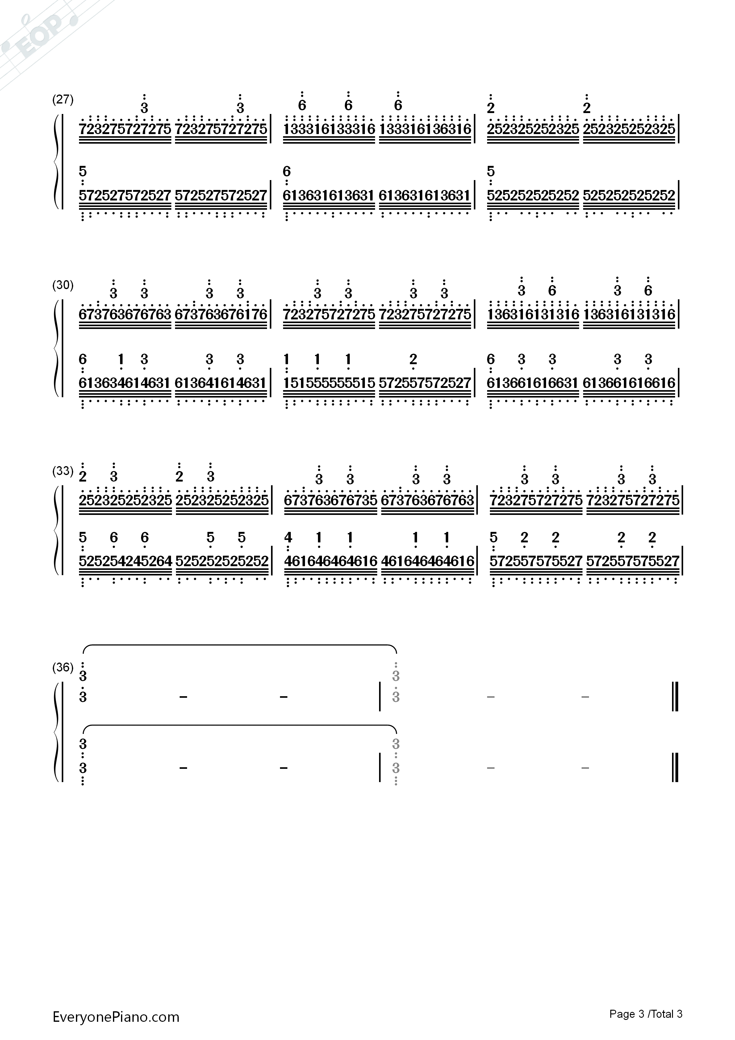 Cornfield Chase钢琴简谱-Hans Zimmer演唱3