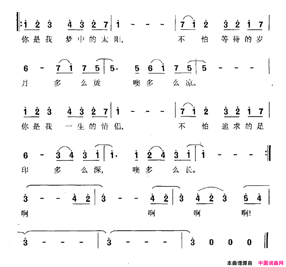 塔里木情侣电视剧《西部风流》主题曲简谱1