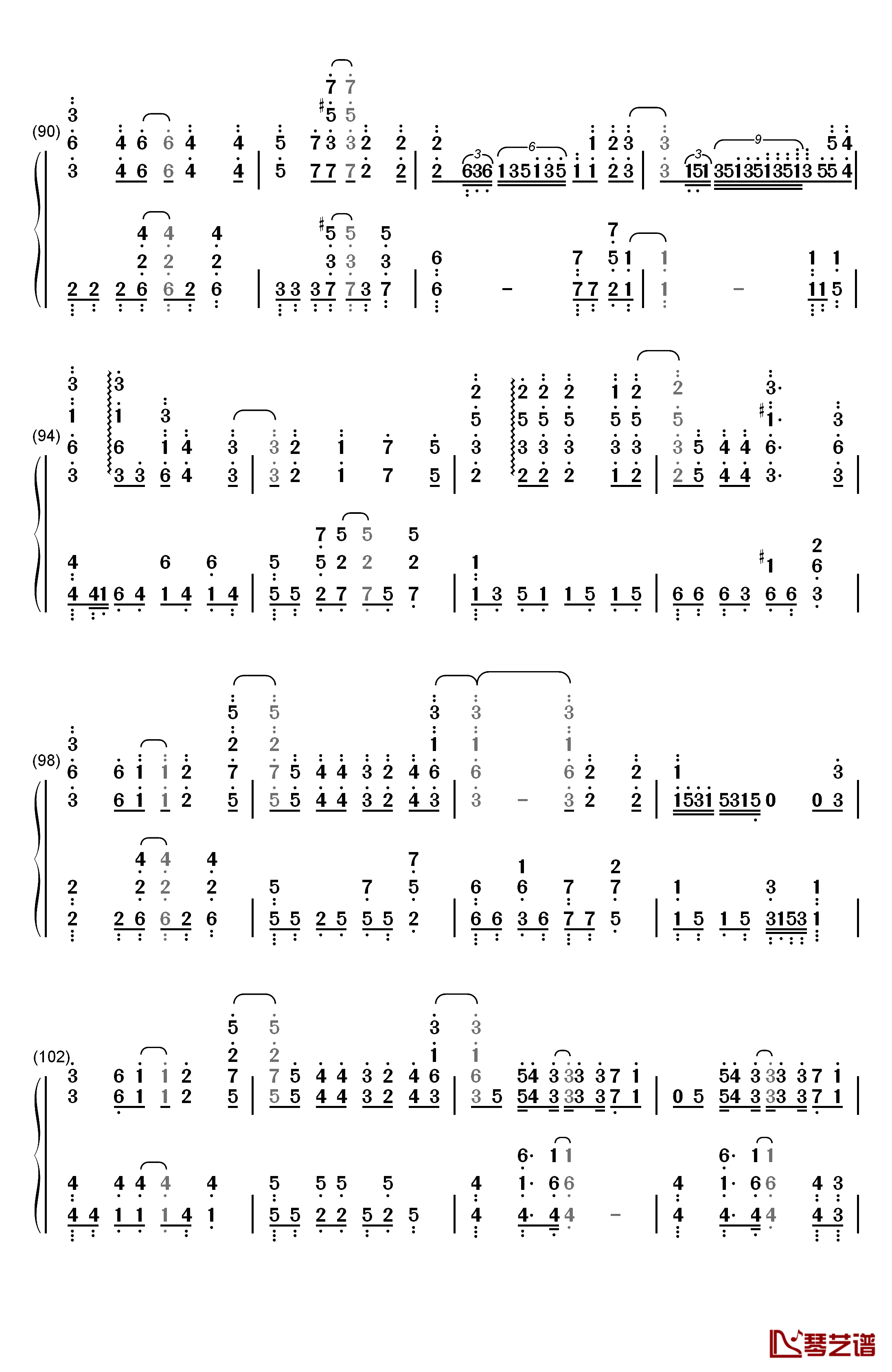 COLORS钢琴简谱-数字双手-FLOW6