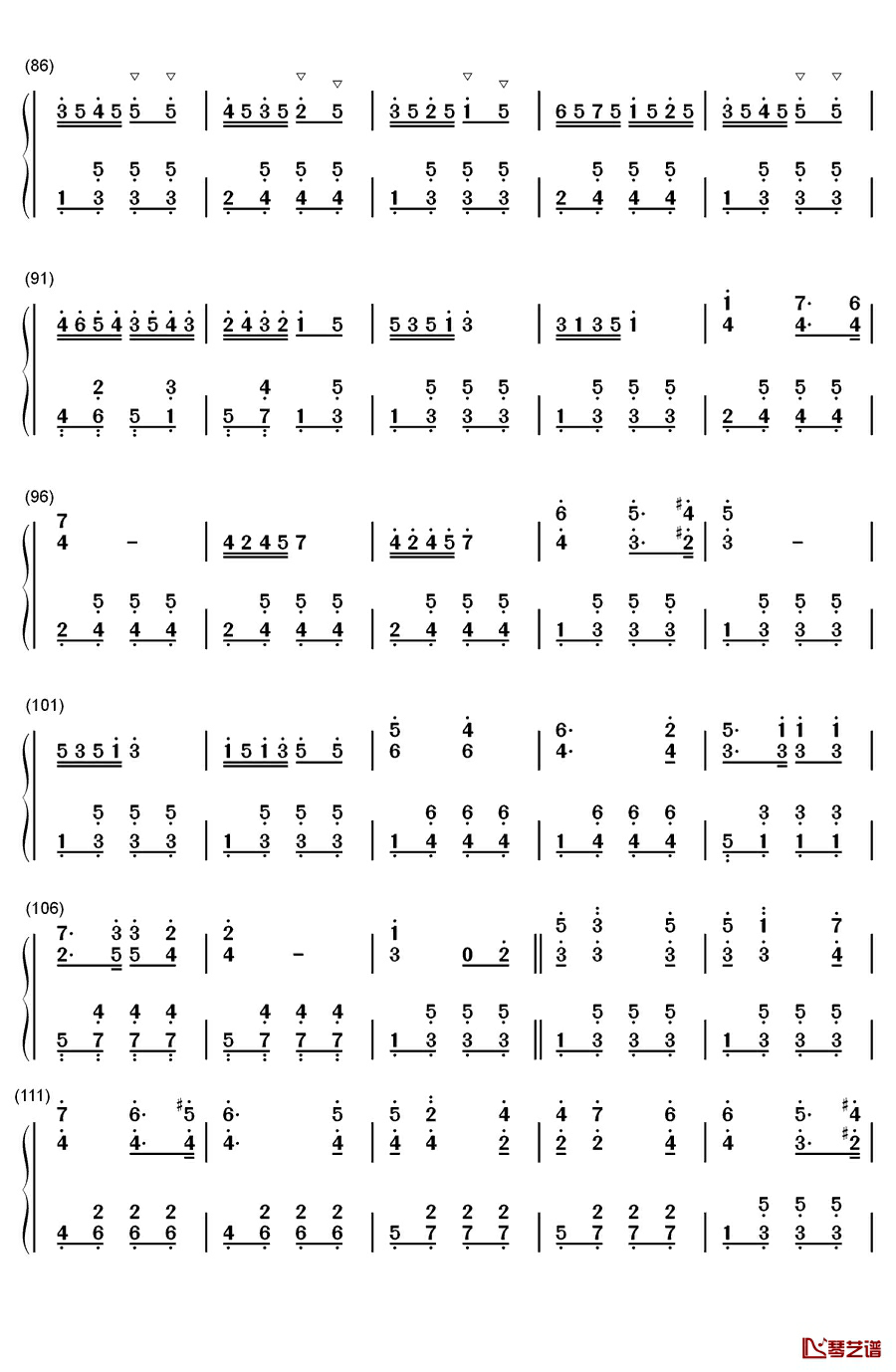 海涛钢琴简谱-数字双手-布兰克4