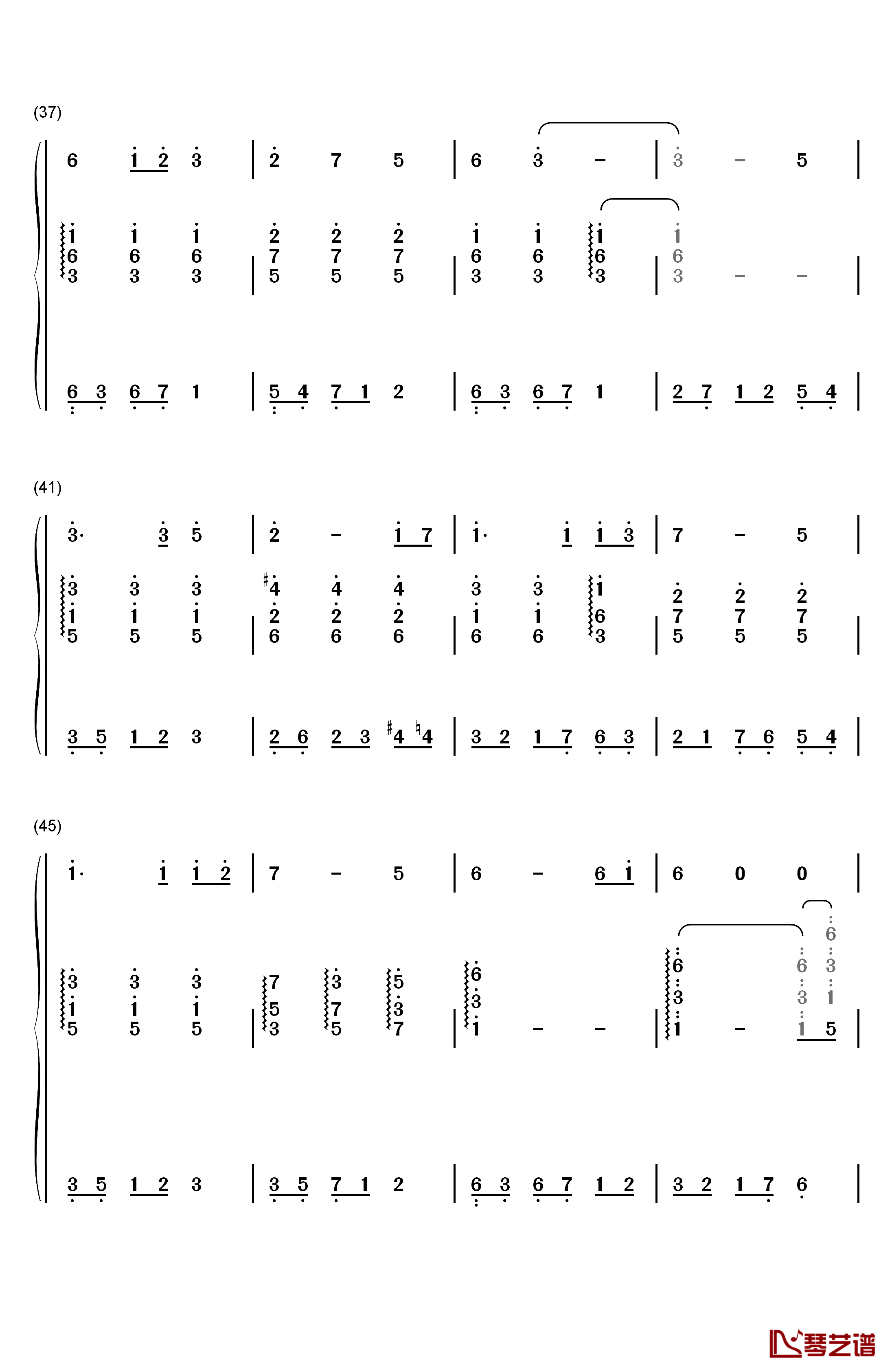 ひかりにわ钢琴简谱-数字双手-早见沙织4