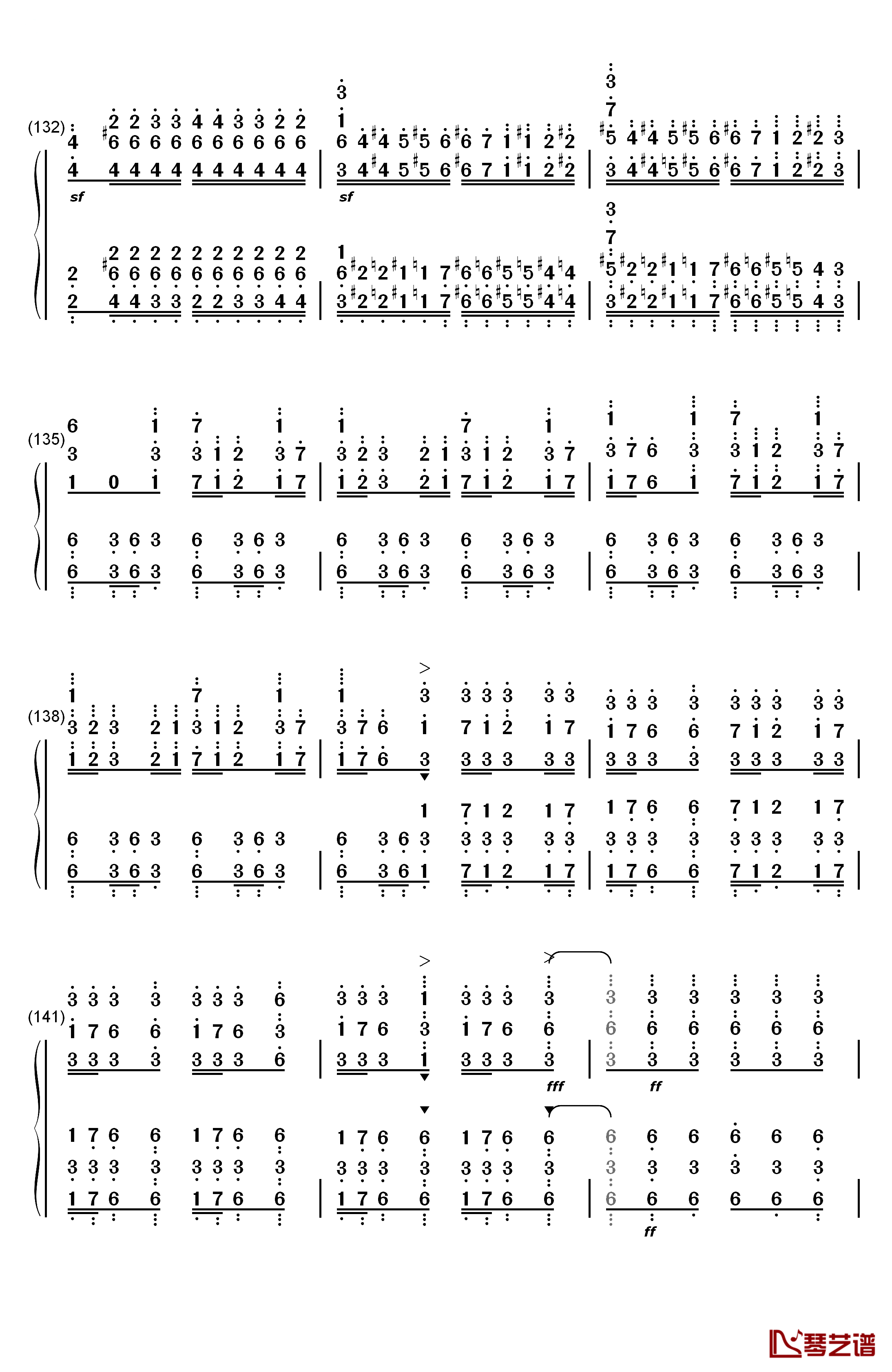 钟钢琴简谱-数字双手-李斯特11