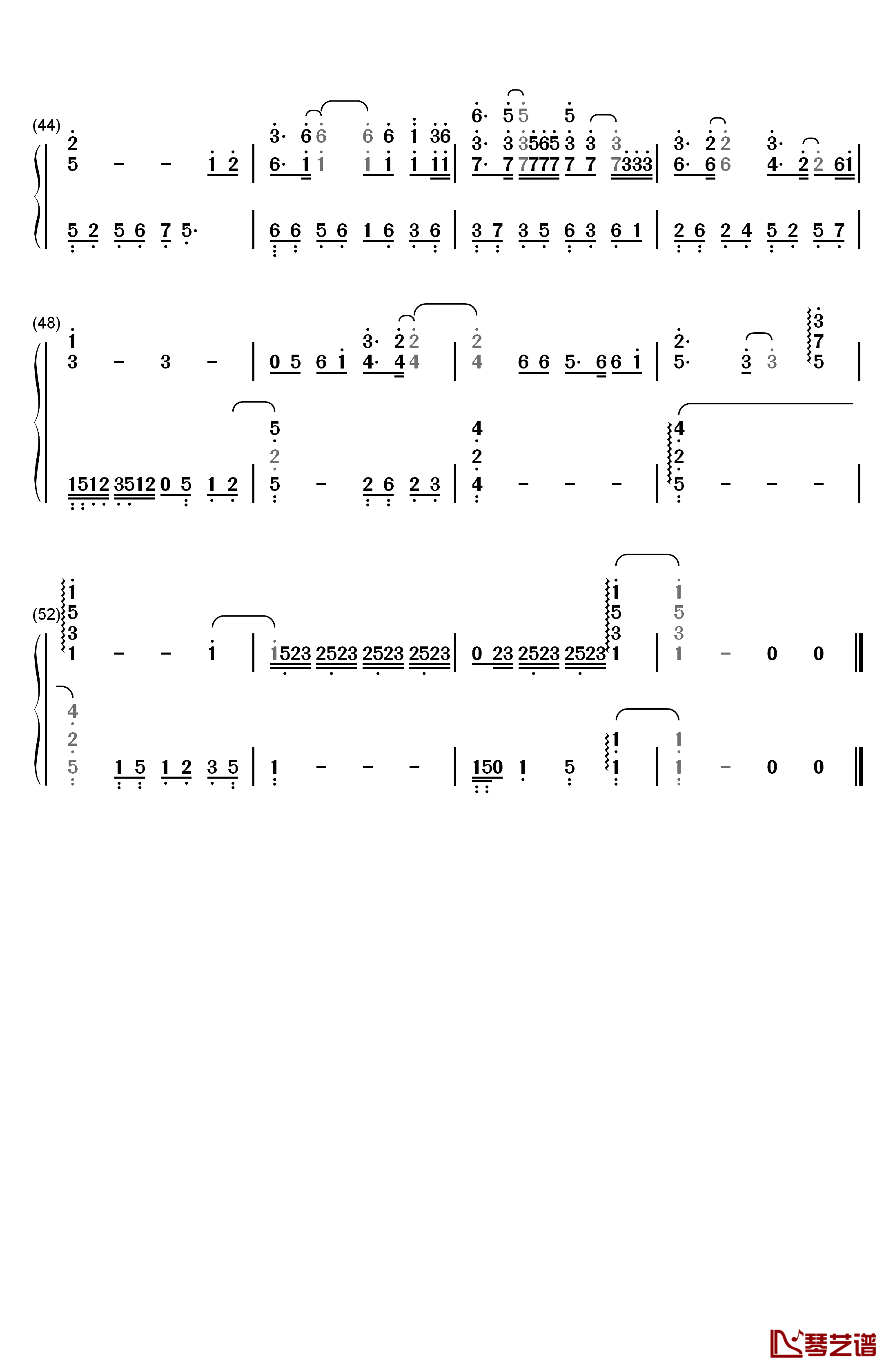 悟空钢琴简谱-数字双手-戴荃3