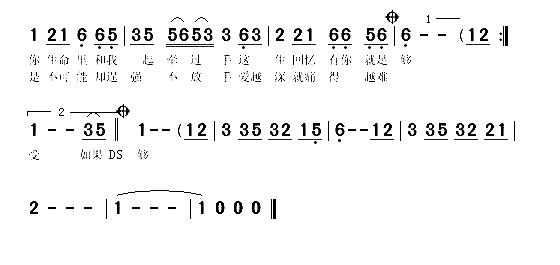 这一生回忆有你就足够简谱-关泽楠演唱1